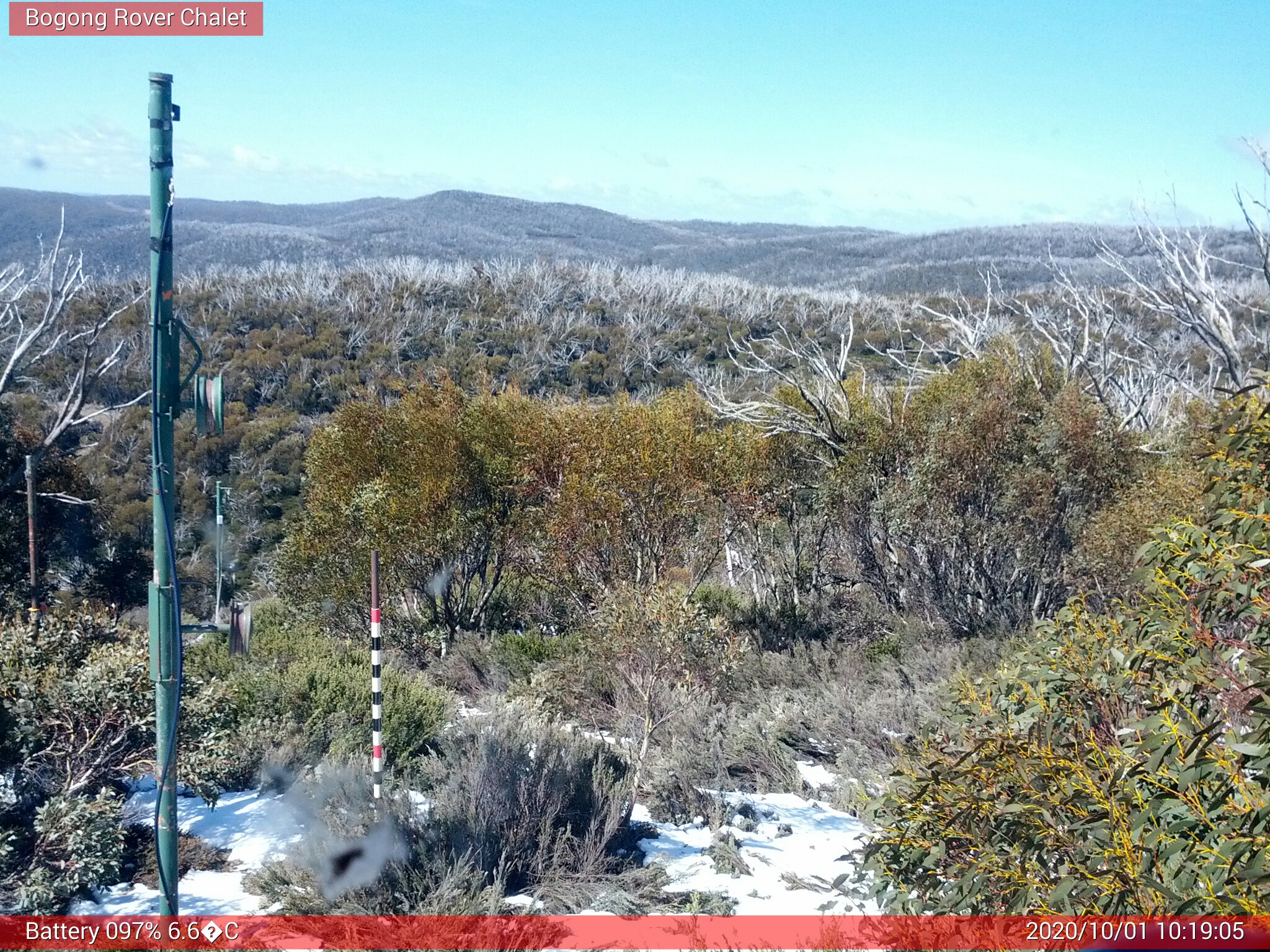 Bogong Web Cam 10:19am Thursday 1st of October 2020