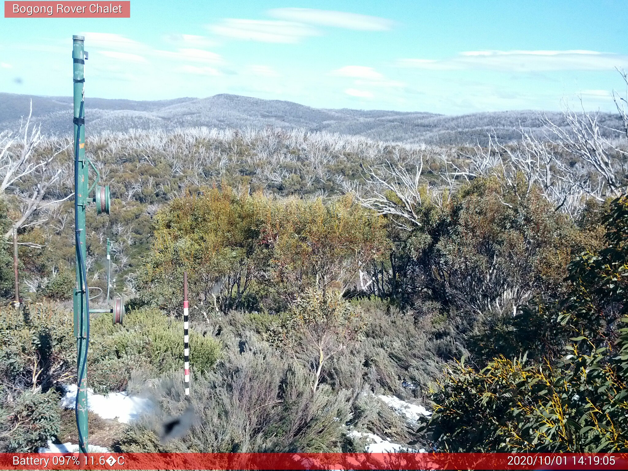 Bogong Web Cam 2:19pm Thursday 1st of October 2020