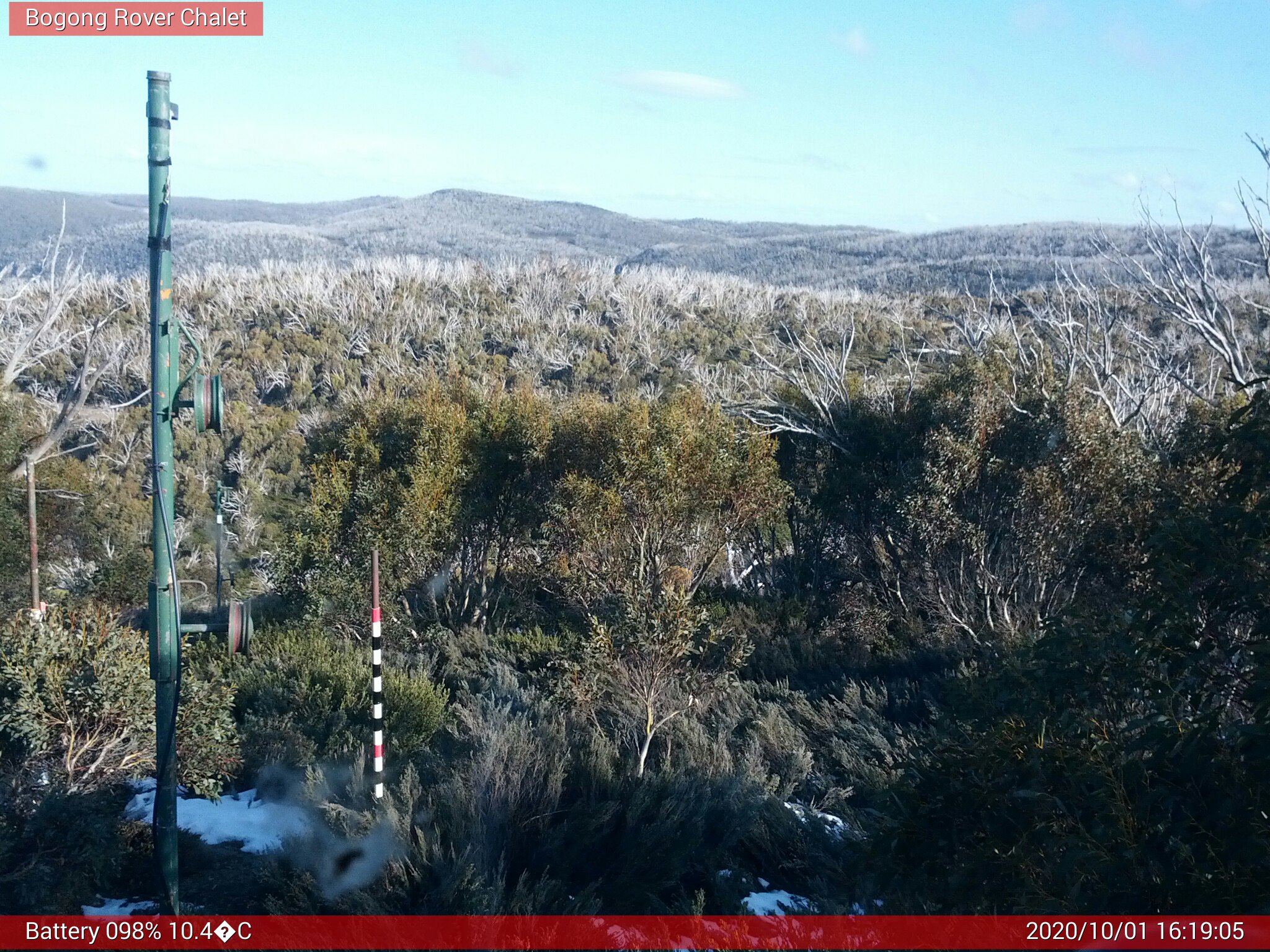 Bogong Web Cam 4:19pm Thursday 1st of October 2020