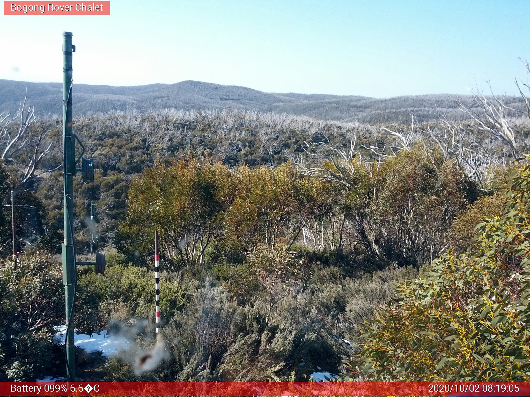 Bogong Web Cam 8:19am Friday 2nd of October 2020