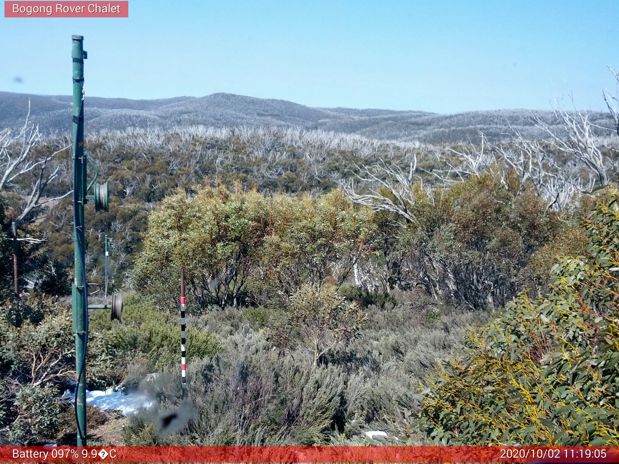 Bogong Web Cam 11:19am Friday 2nd of October 2020