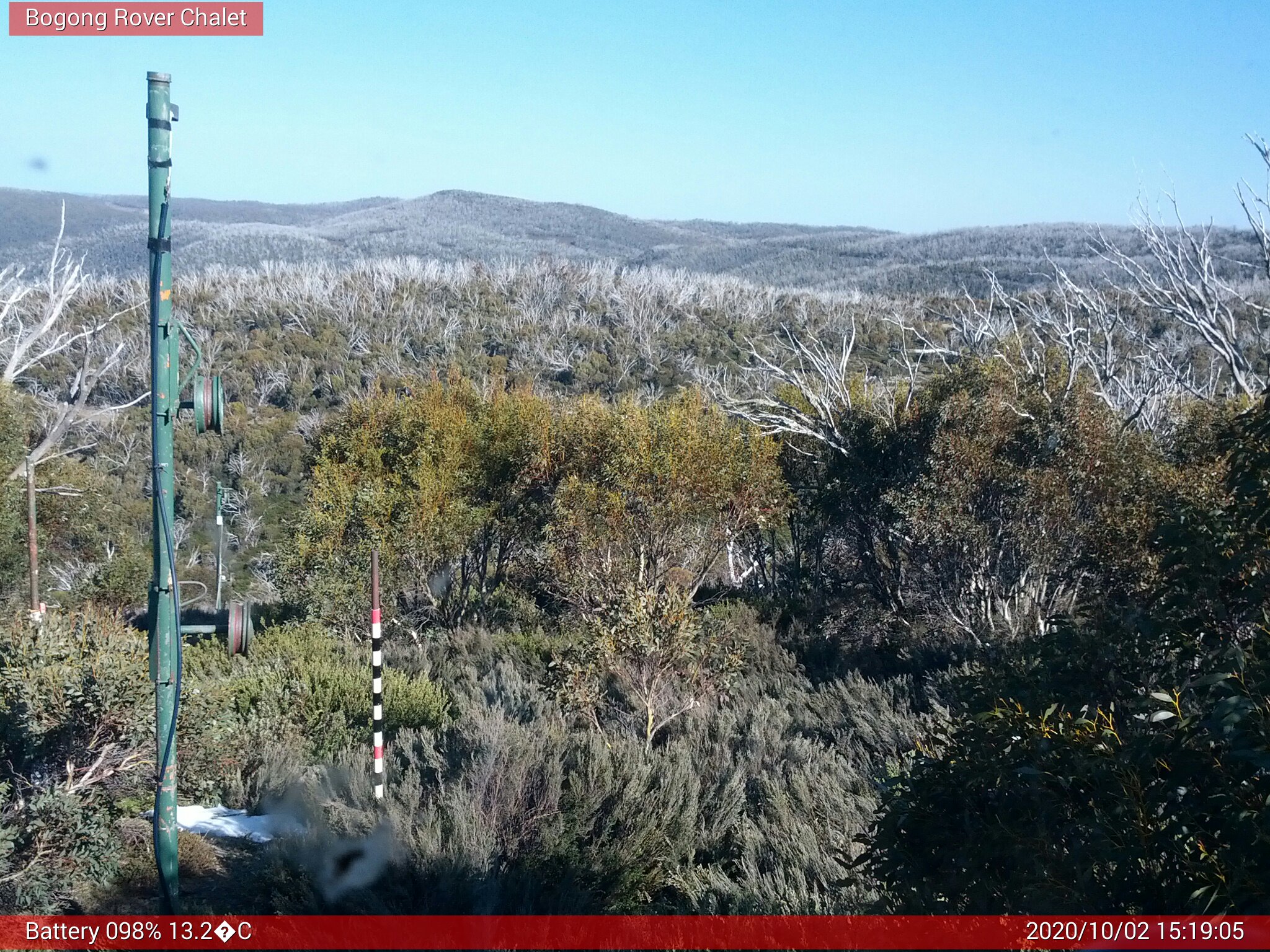 Bogong Web Cam 3:19pm Friday 2nd of October 2020