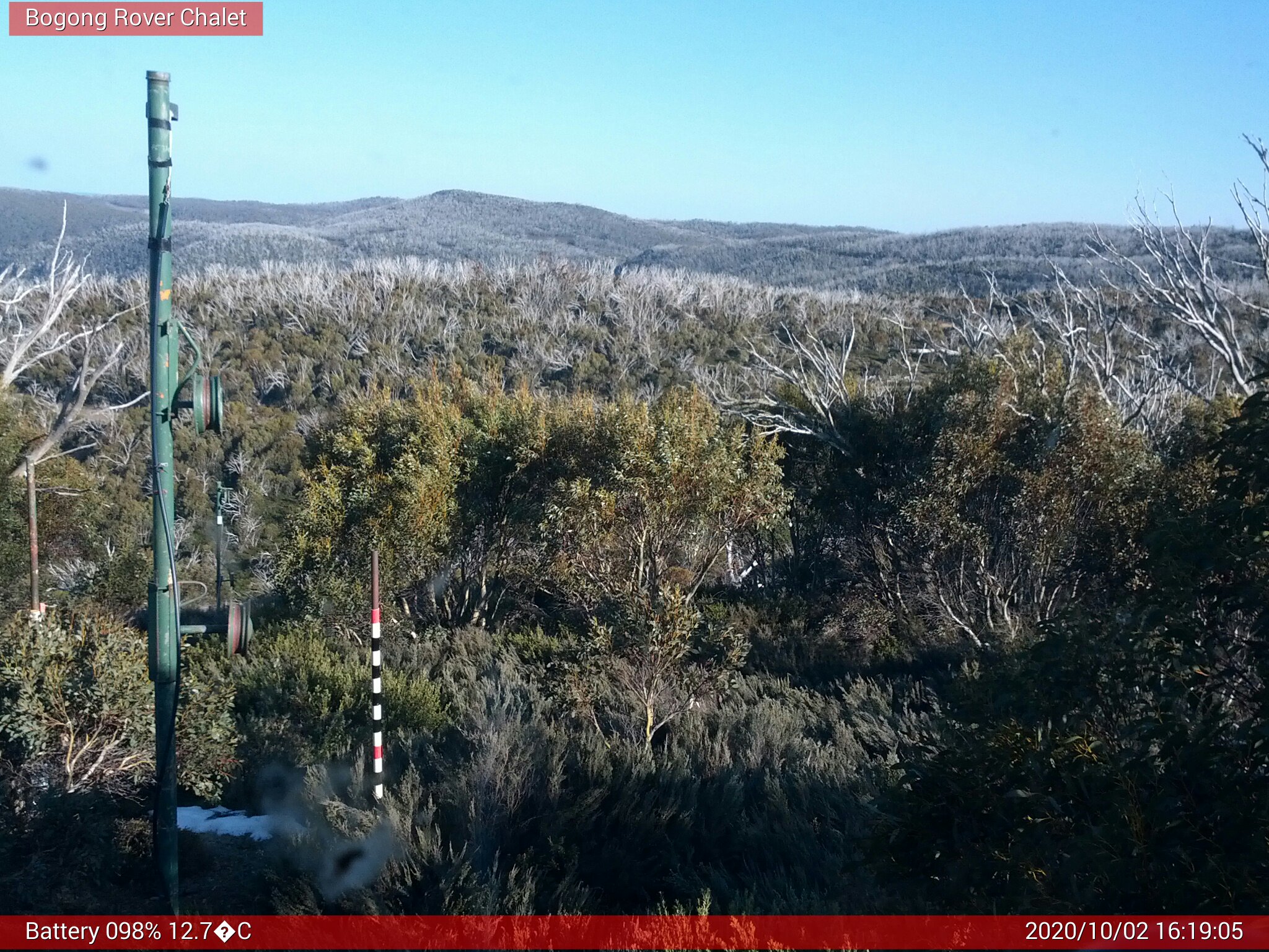 Bogong Web Cam 4:19pm Friday 2nd of October 2020