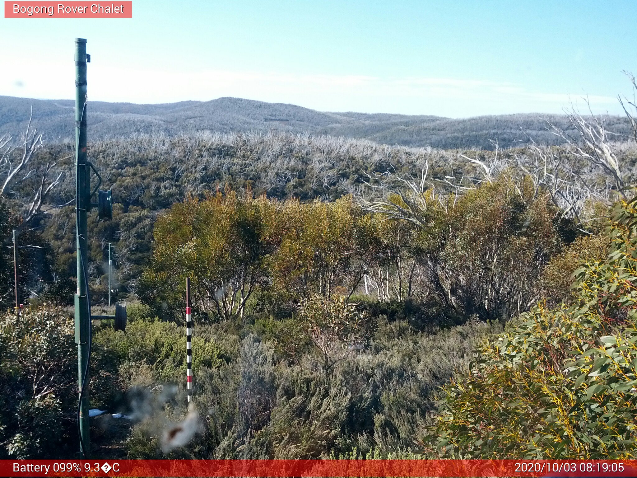 Bogong Web Cam 8:19am Saturday 3rd of October 2020