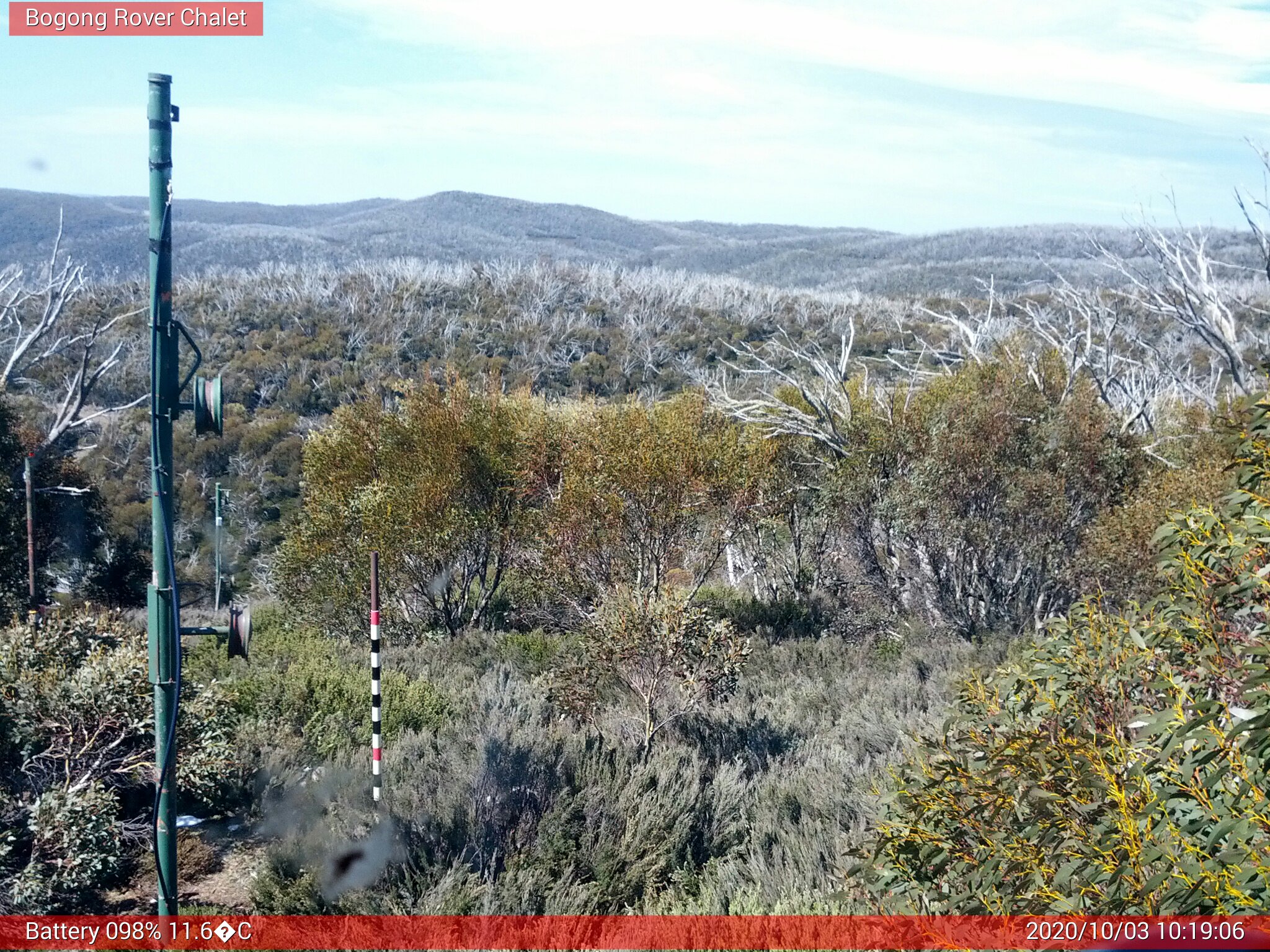 Bogong Web Cam 10:19am Saturday 3rd of October 2020