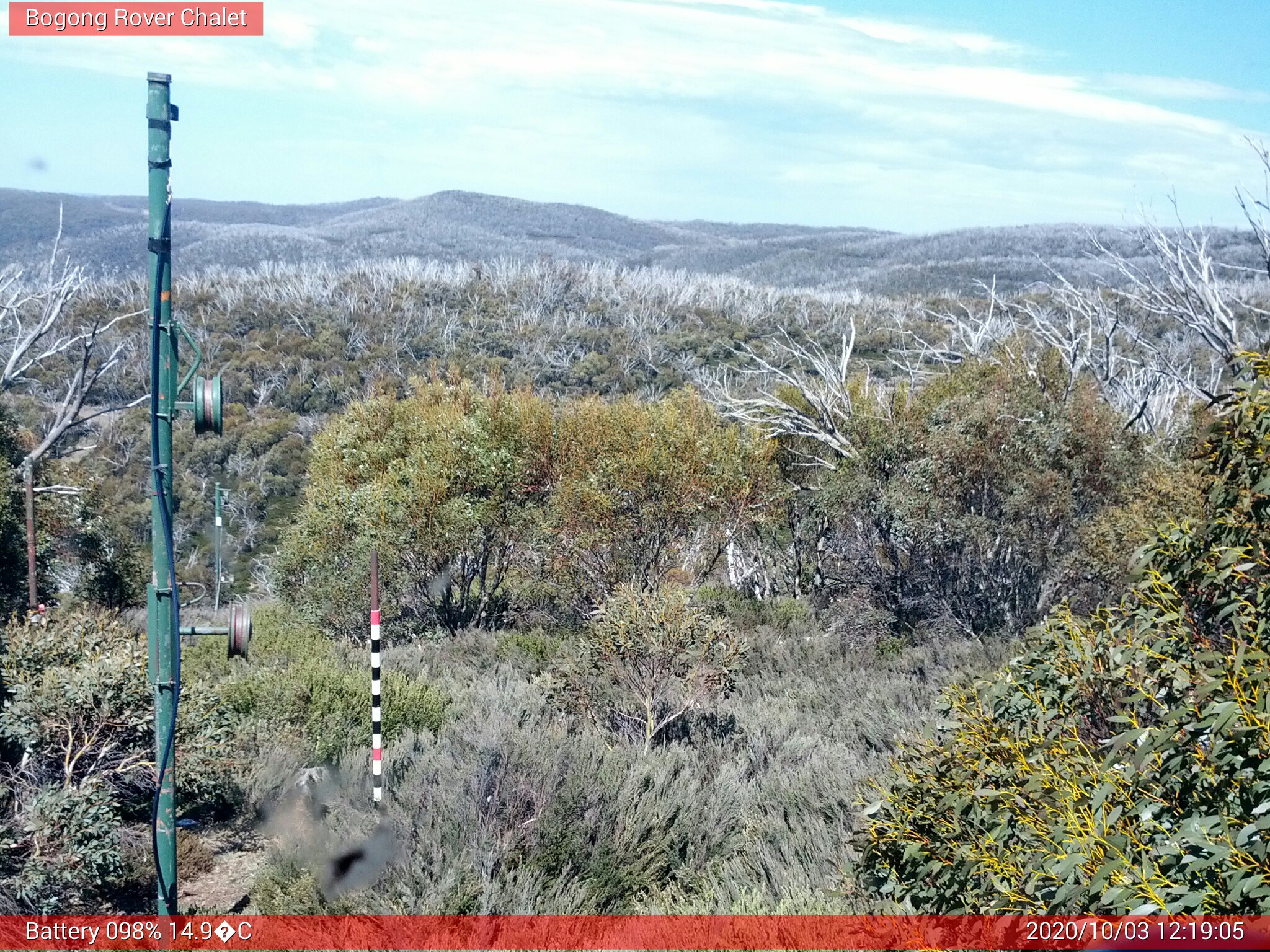 Bogong Web Cam 12:19pm Saturday 3rd of October 2020