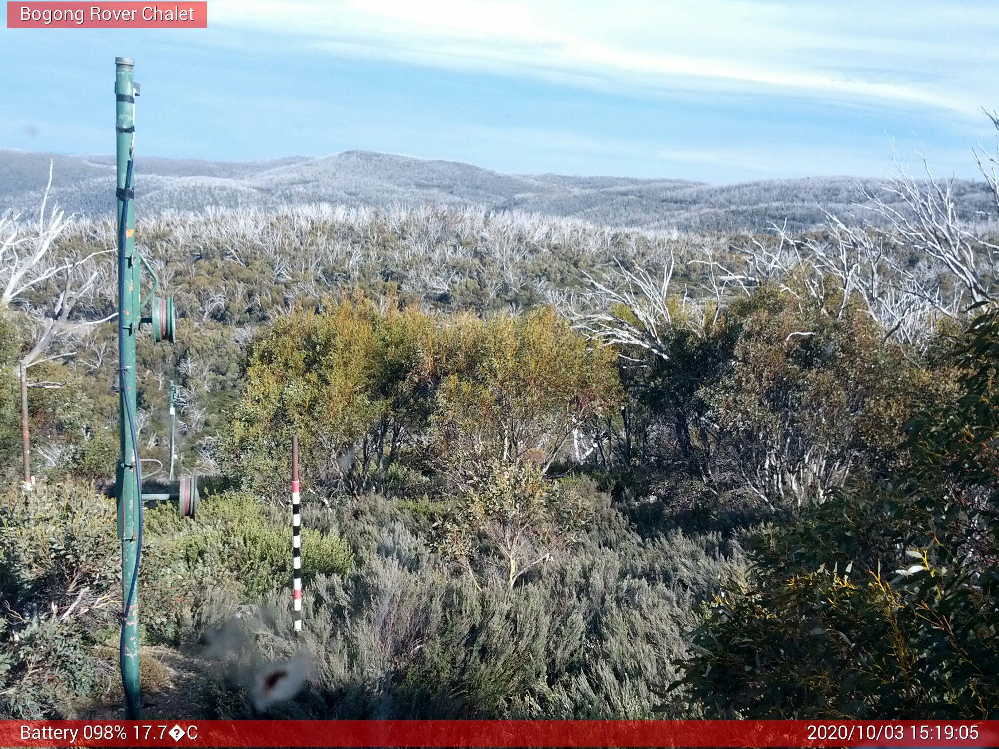 Bogong Web Cam 3:19pm Saturday 3rd of October 2020