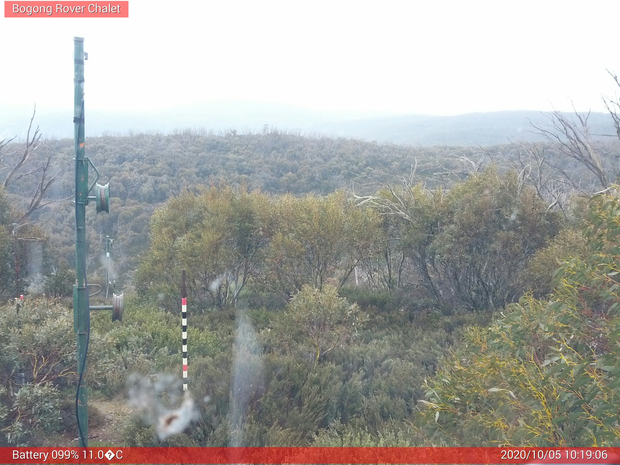 Bogong Web Cam 10:19am Monday 5th of October 2020