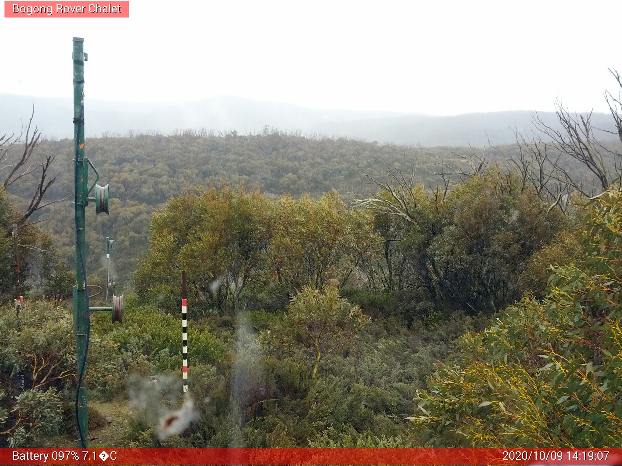 Bogong Web Cam 2:19pm Friday 9th of October 2020