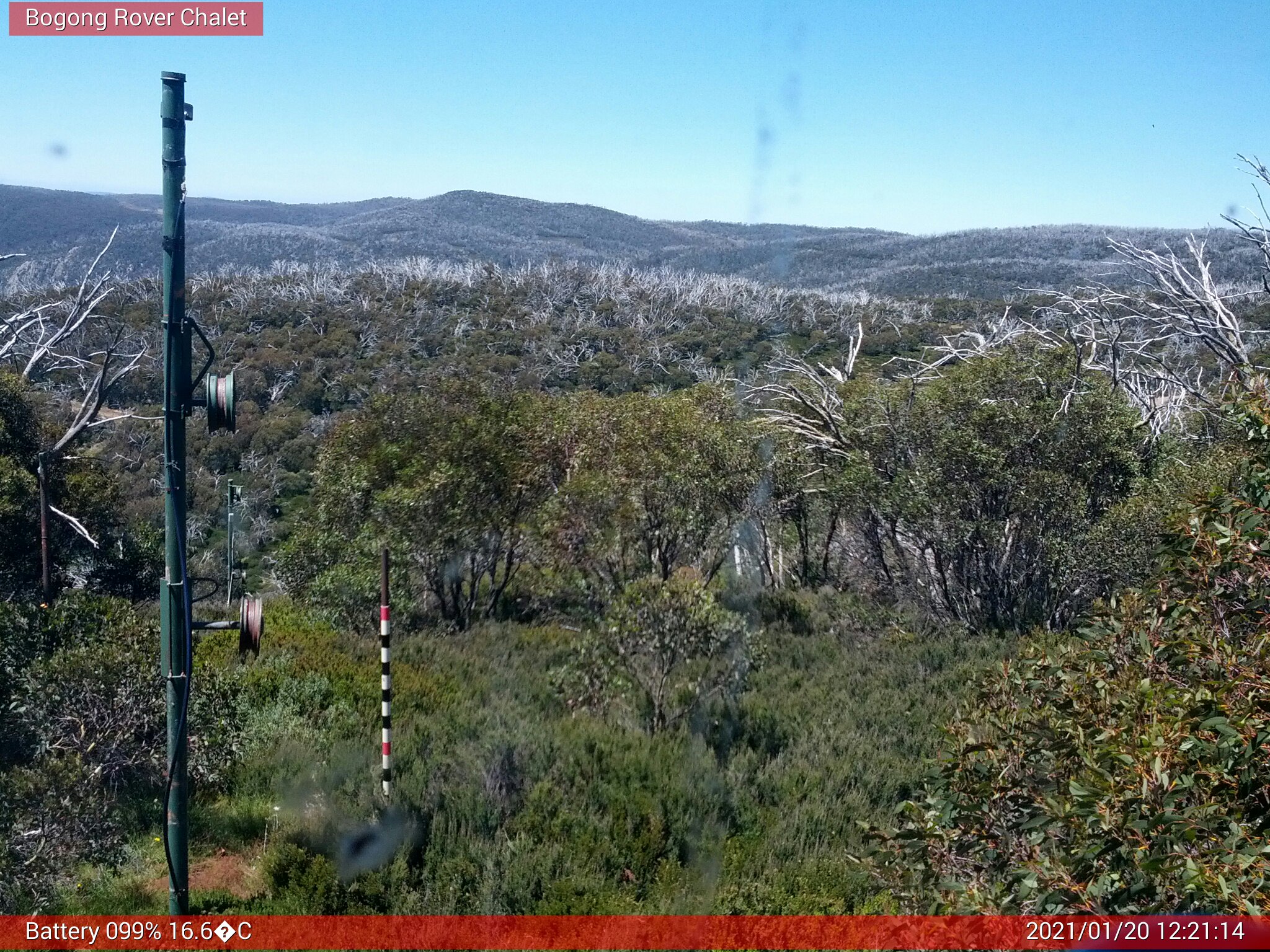 Bogong Web Cam 12:21pm Wednesday 20th of January 2021