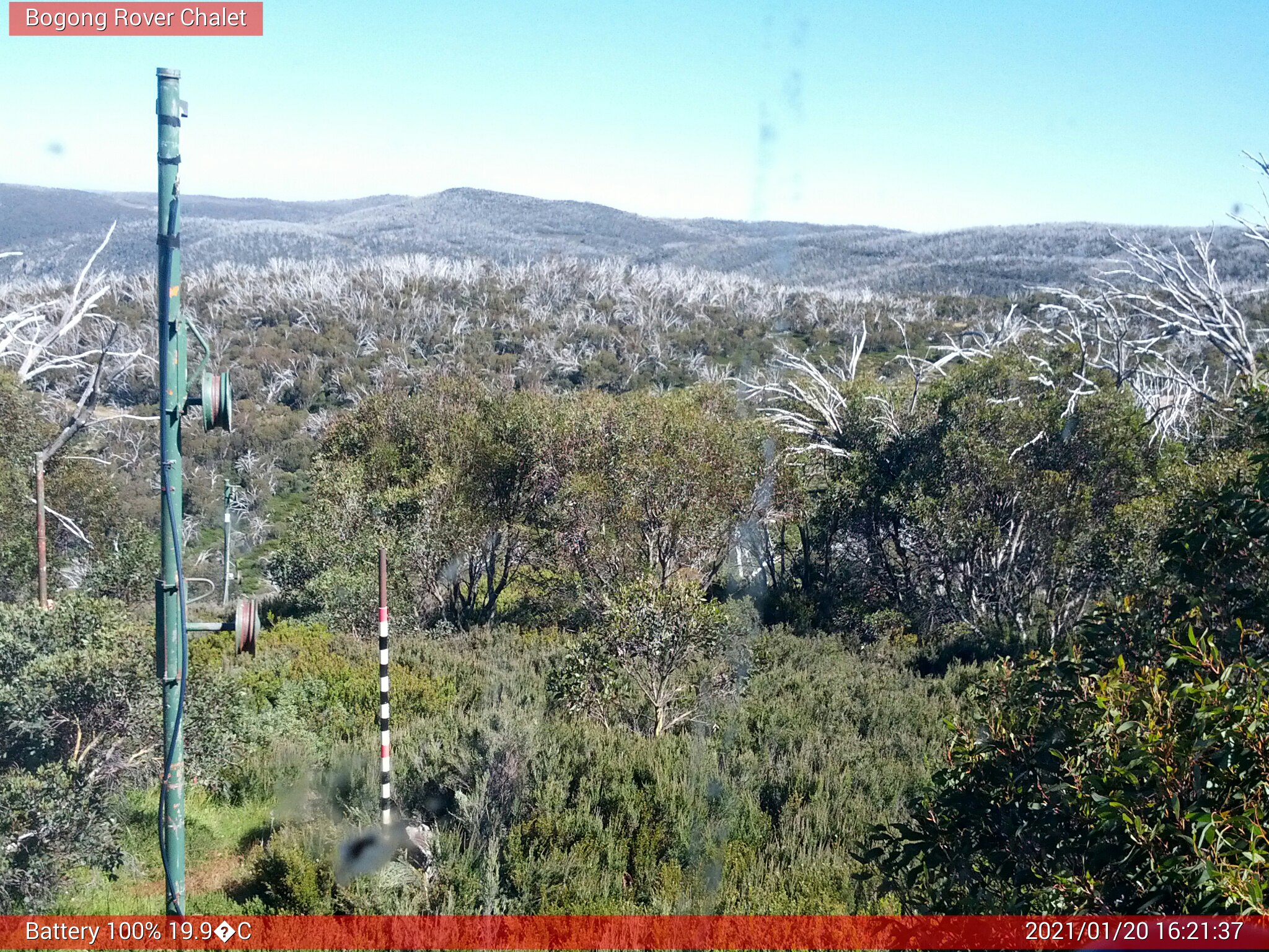 Bogong Web Cam 4:21pm Wednesday 20th of January 2021