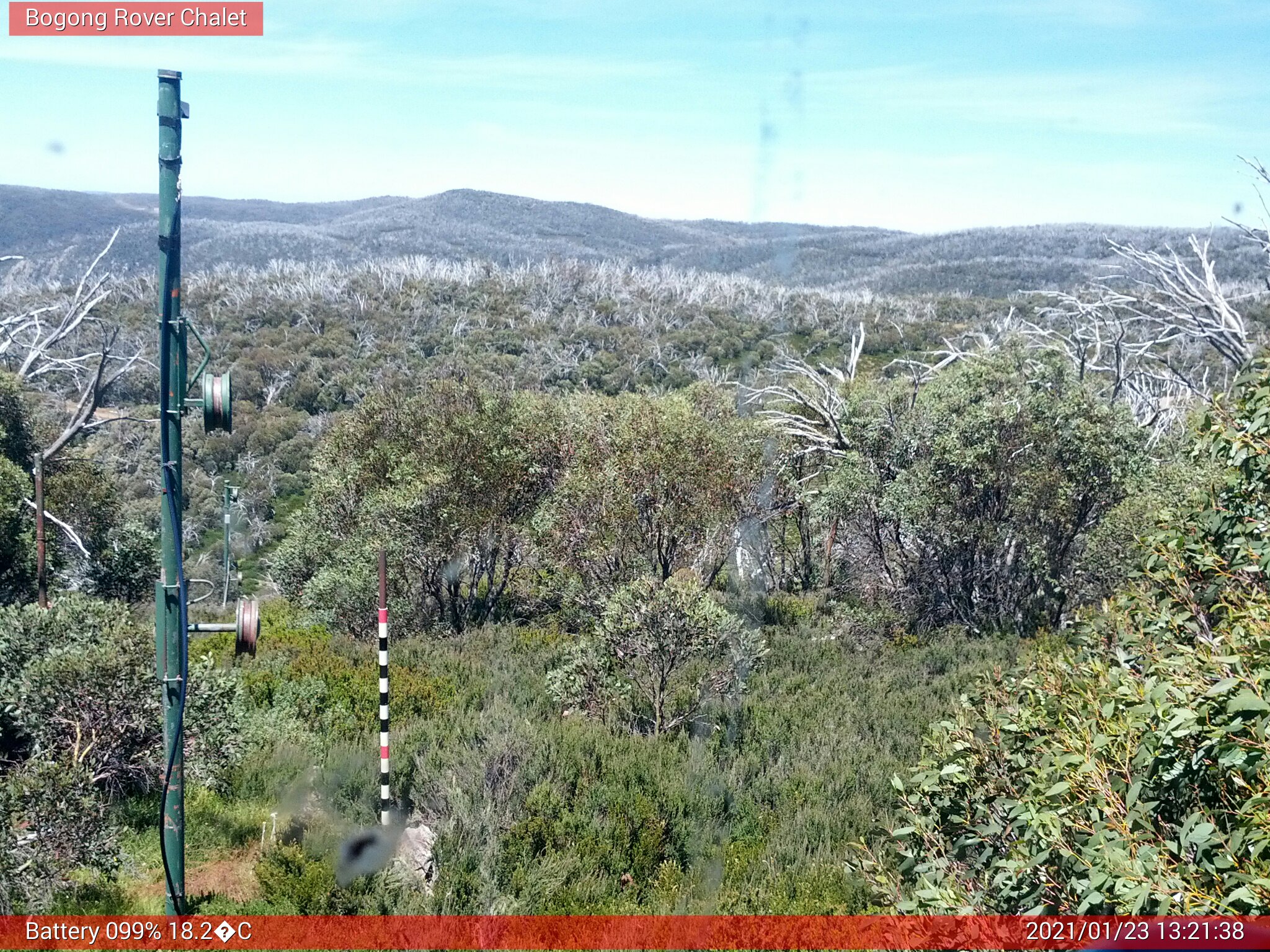 Bogong Web Cam 1:21pm Saturday 23rd of January 2021