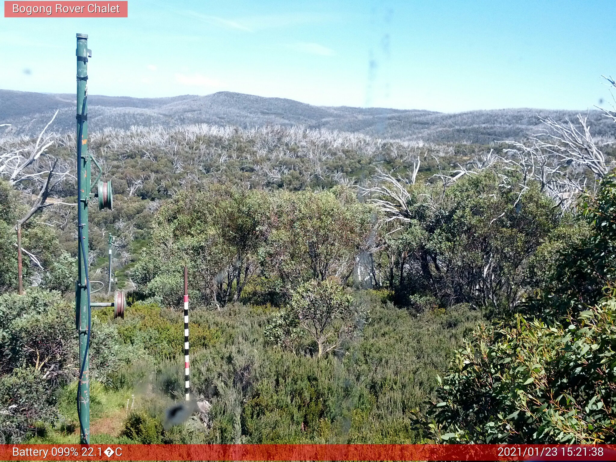 Bogong Web Cam 3:21pm Saturday 23rd of January 2021