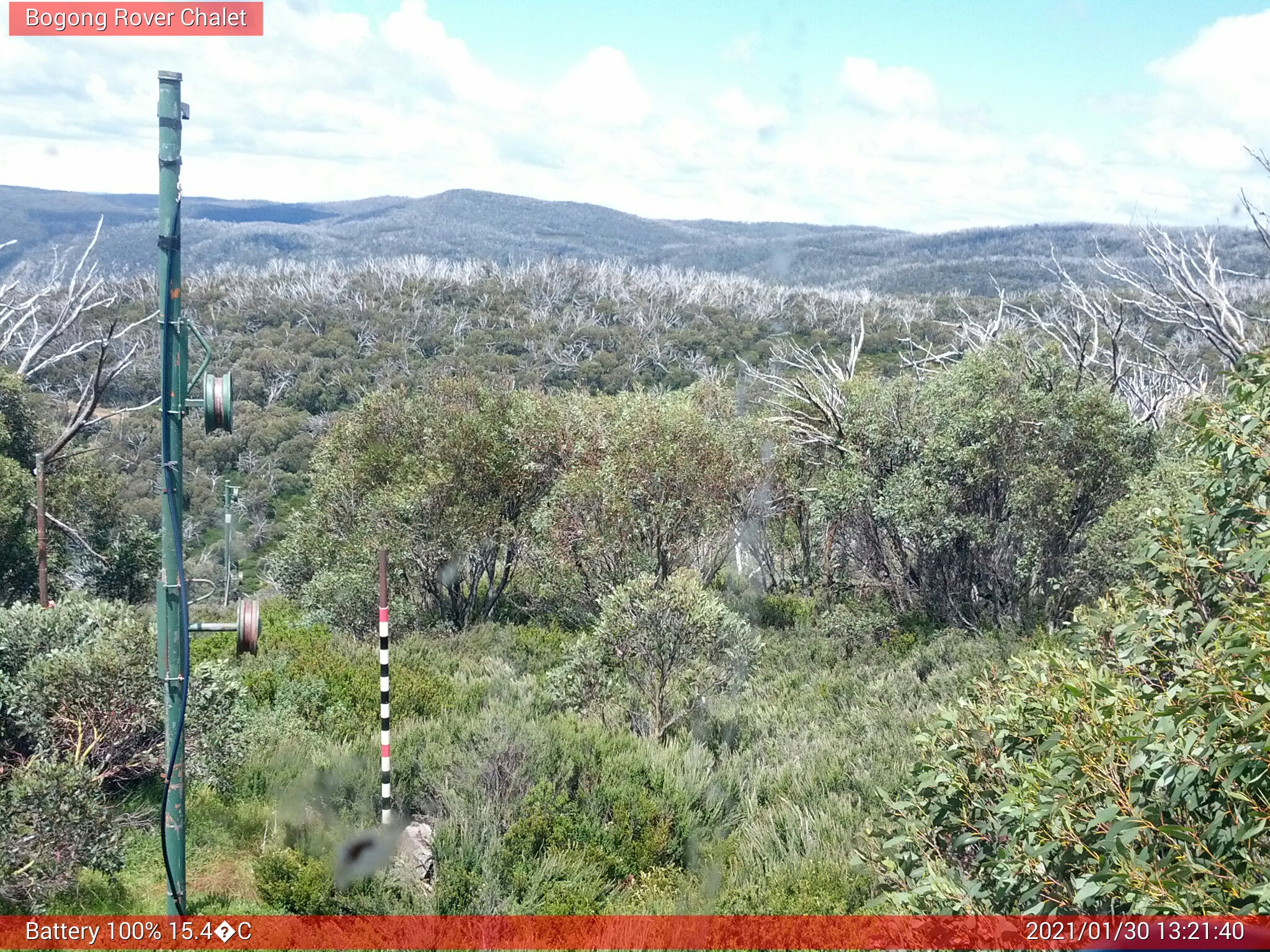 Bogong Web Cam 1:21pm Saturday 30th of January 2021