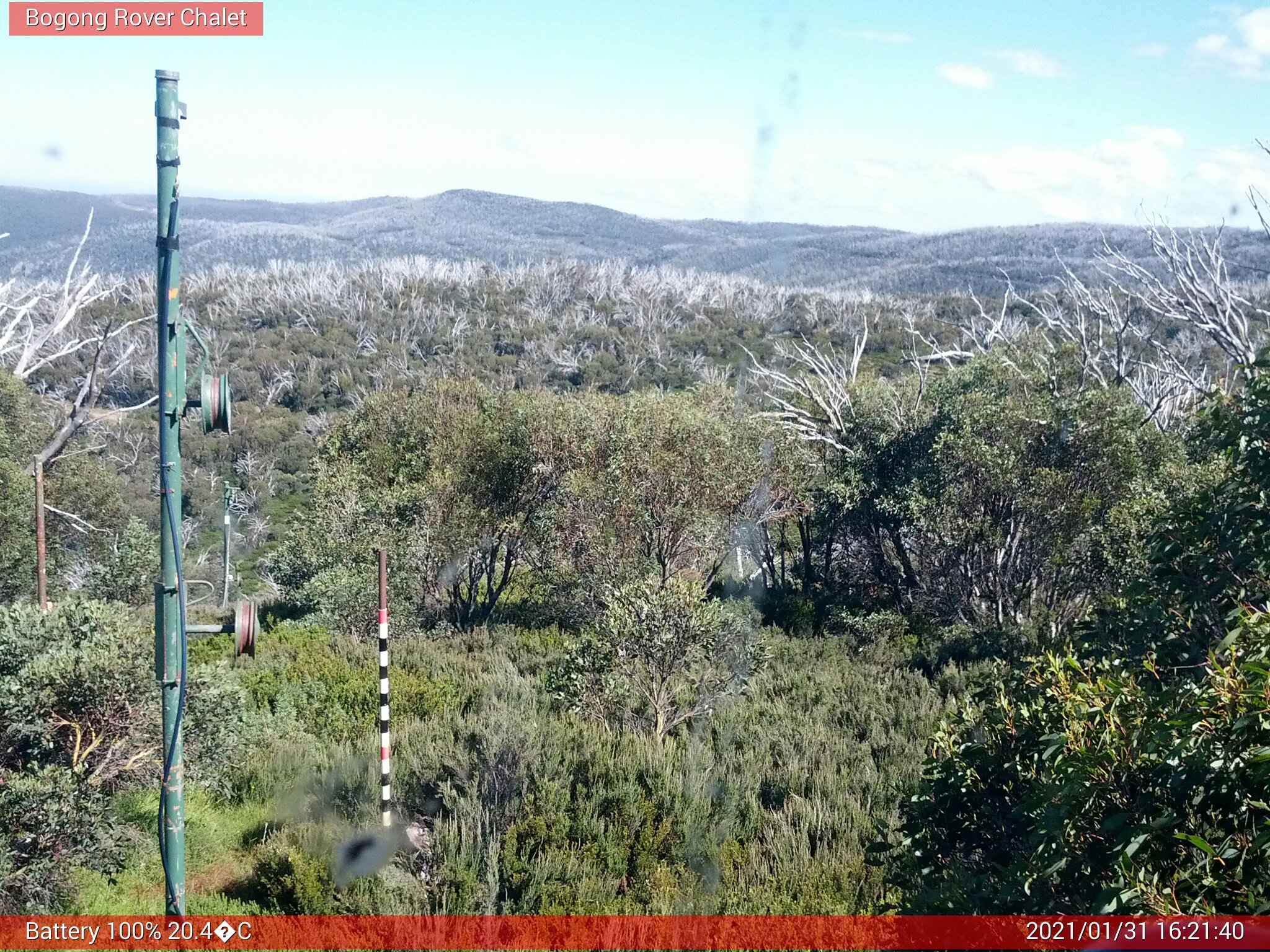 Bogong Web Cam 4:21pm Sunday 31st of January 2021