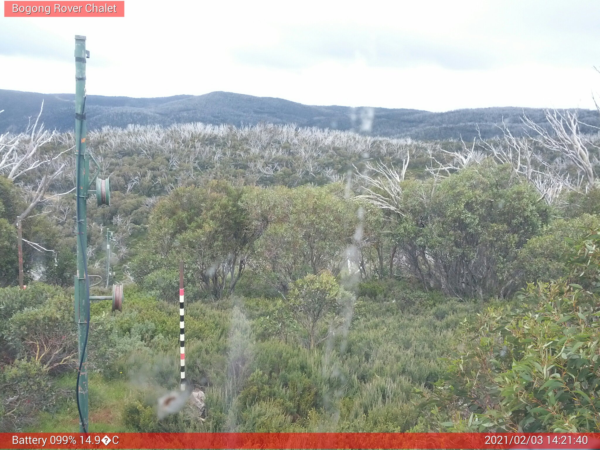 Bogong Web Cam 2:21pm Wednesday 3rd of February 2021