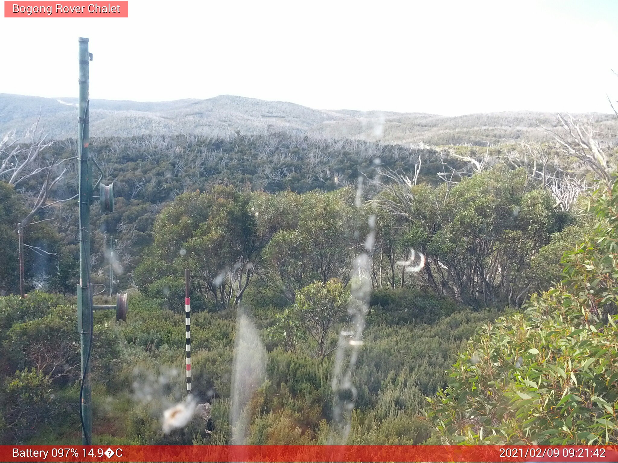 Bogong Web Cam 9:21am Tuesday 9th of February 2021