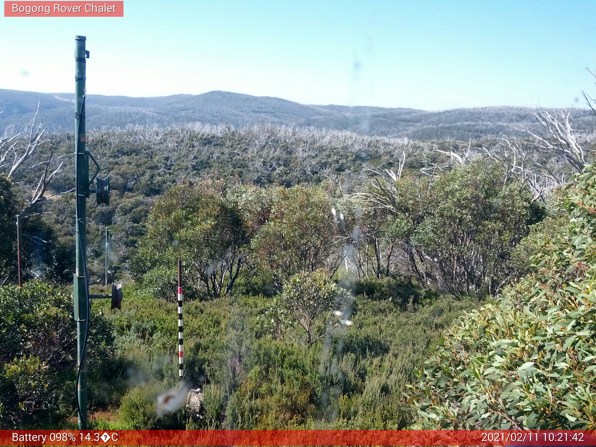 Bogong Web Cam 10:21am Thursday 11th of February 2021