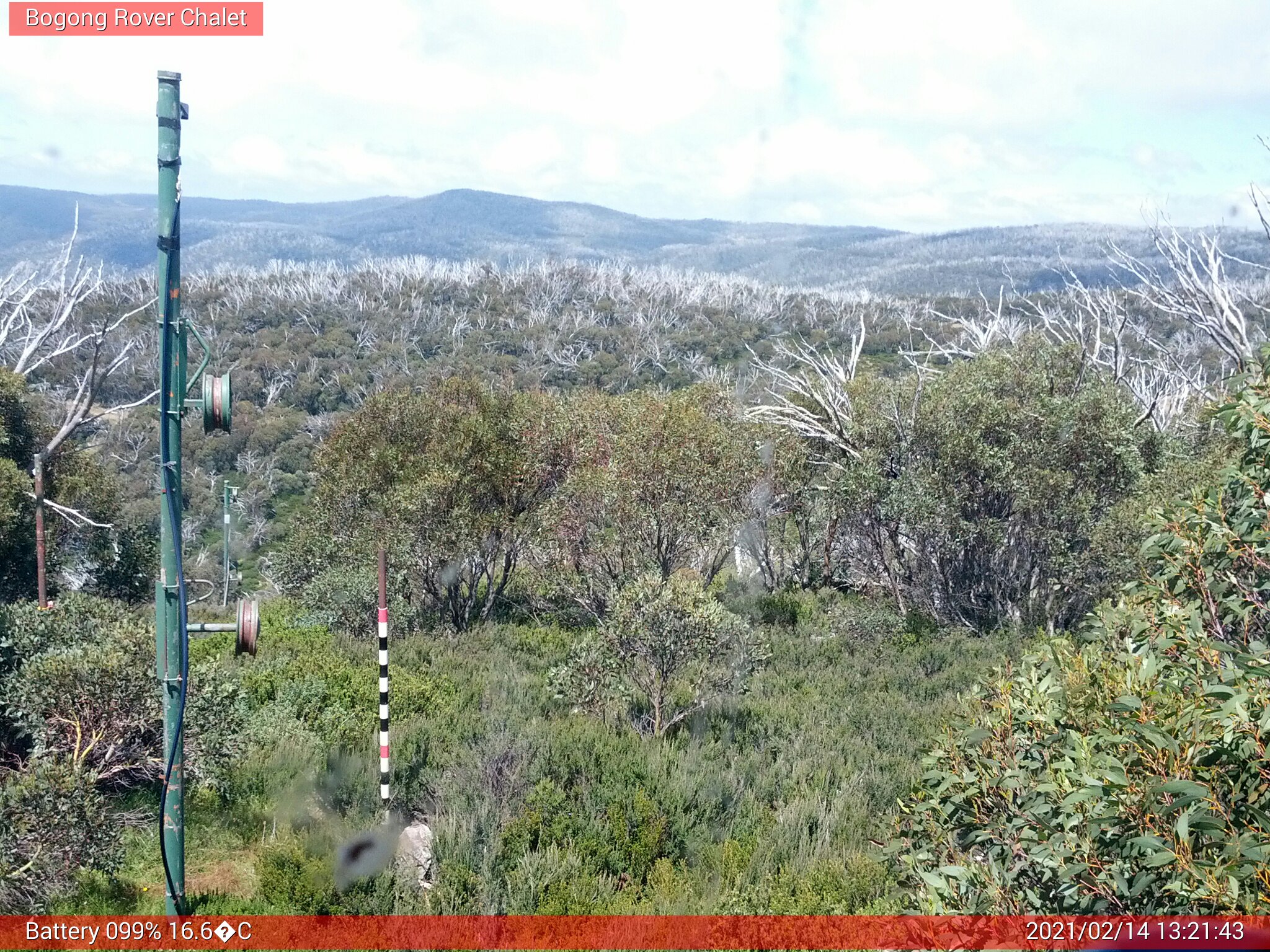 Bogong Web Cam 1:21pm Sunday 14th of February 2021