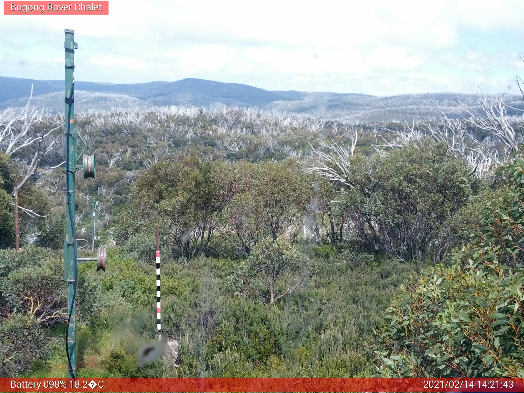 Bogong Web Cam 2:21pm Sunday 14th of February 2021