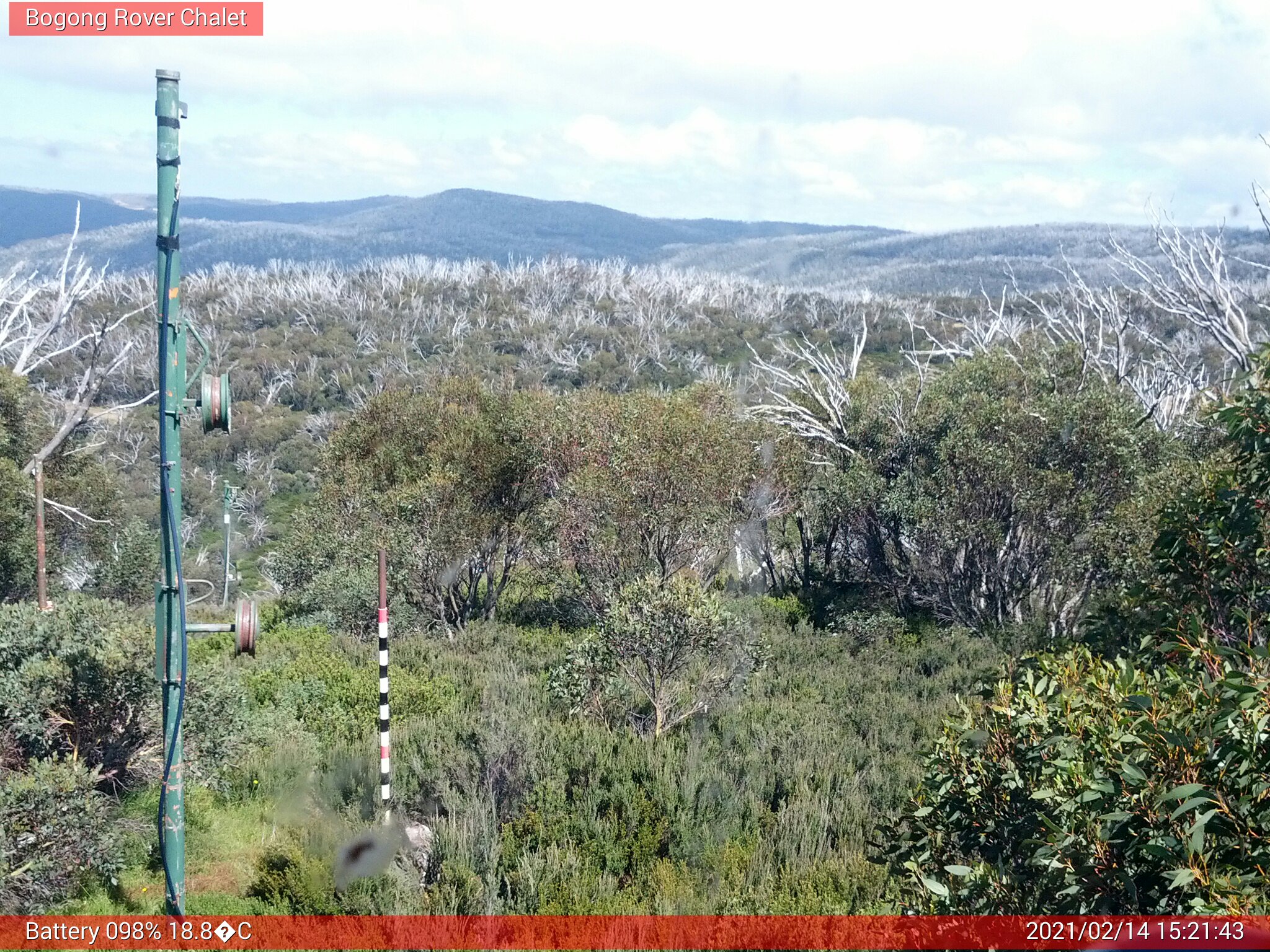 Bogong Web Cam 3:21pm Sunday 14th of February 2021