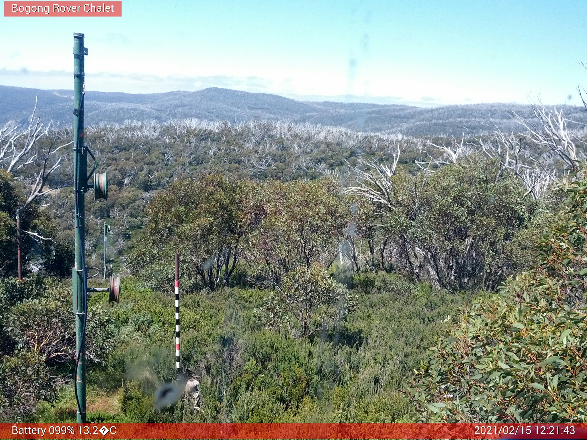 Bogong Web Cam 12:21pm Monday 15th of February 2021