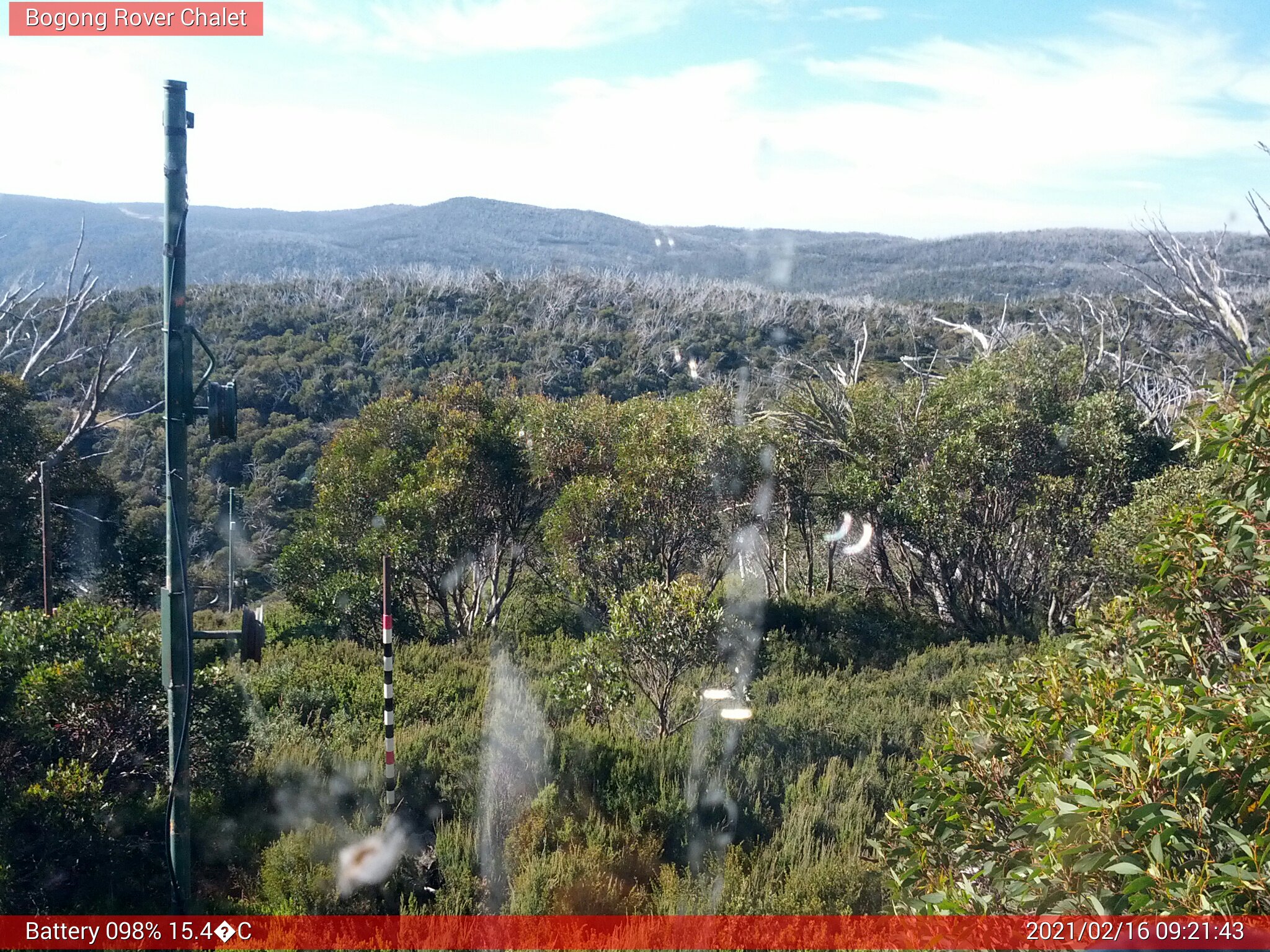 Bogong Web Cam 9:21am Tuesday 16th of February 2021