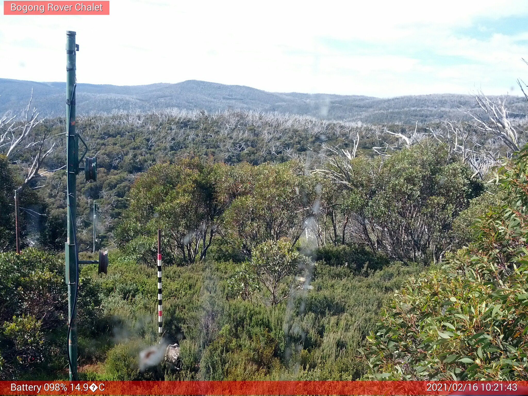 Bogong Web Cam 10:21am Tuesday 16th of February 2021