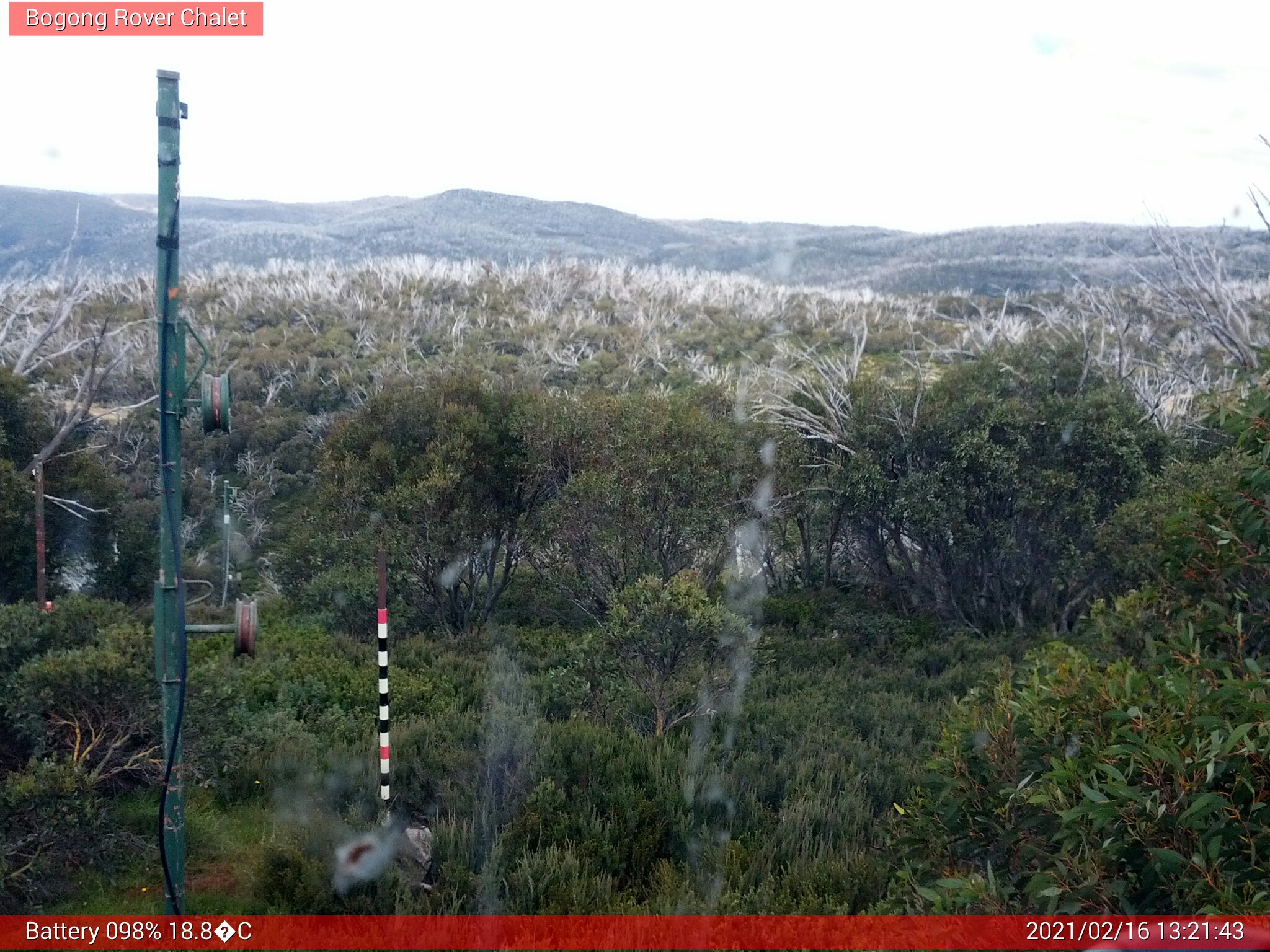 Bogong Web Cam 1:21pm Tuesday 16th of February 2021