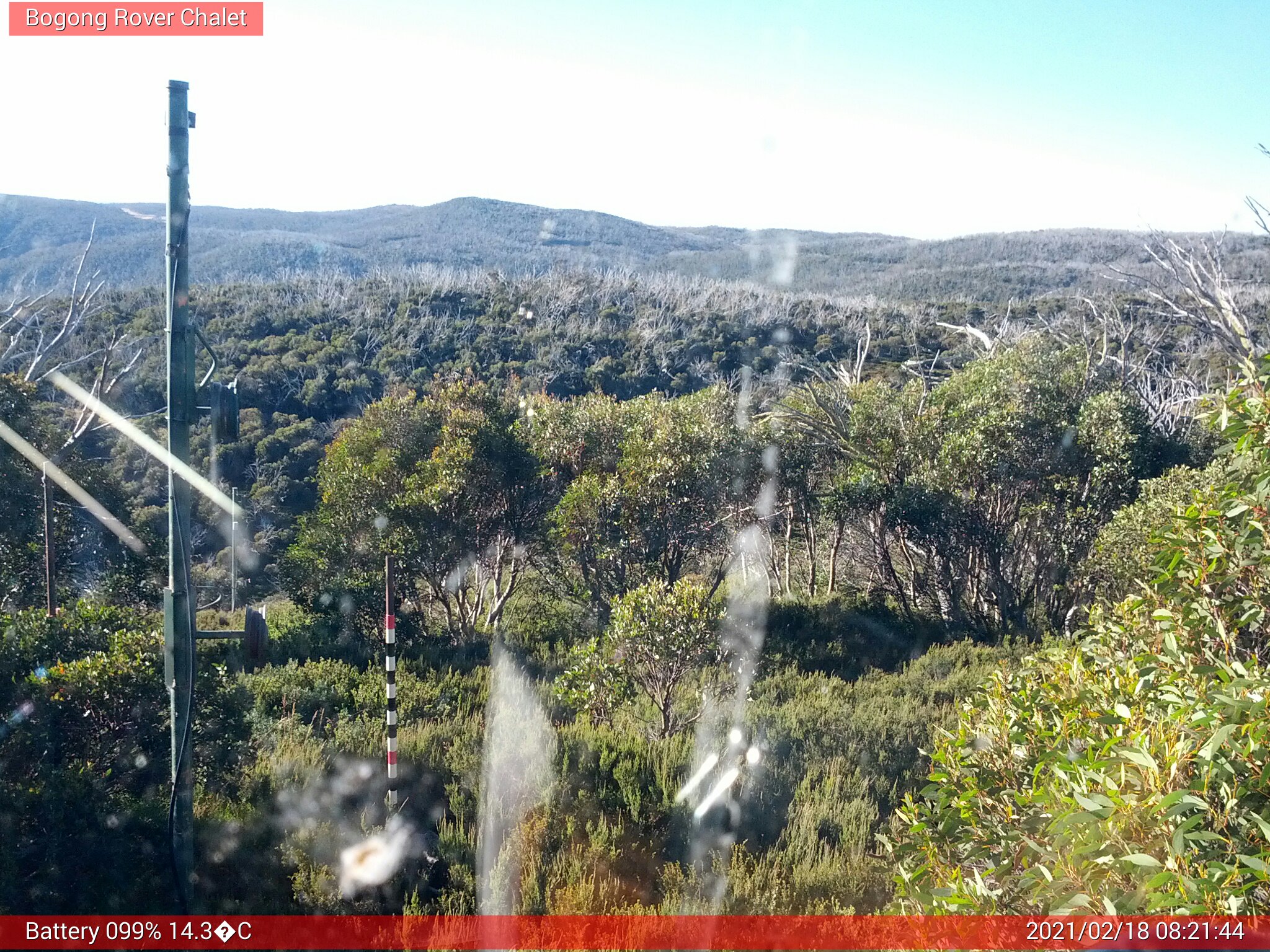 Bogong Web Cam 8:21am Thursday 18th of February 2021