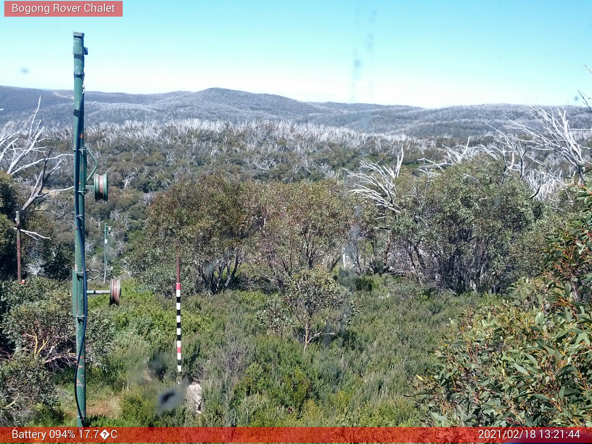 Bogong Web Cam 1:21pm Thursday 18th of February 2021