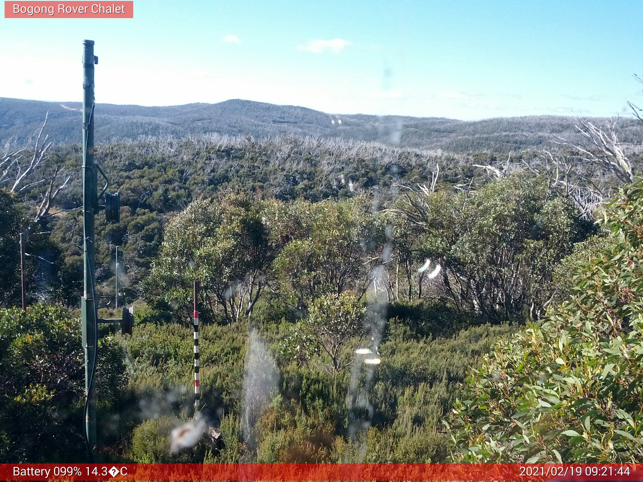 Bogong Web Cam 9:21am Friday 19th of February 2021