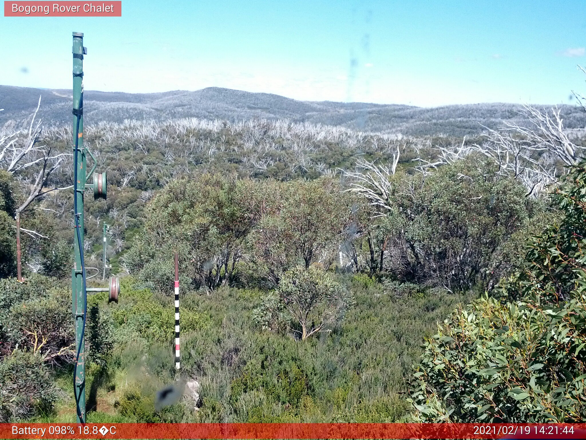 Bogong Web Cam 2:21pm Friday 19th of February 2021