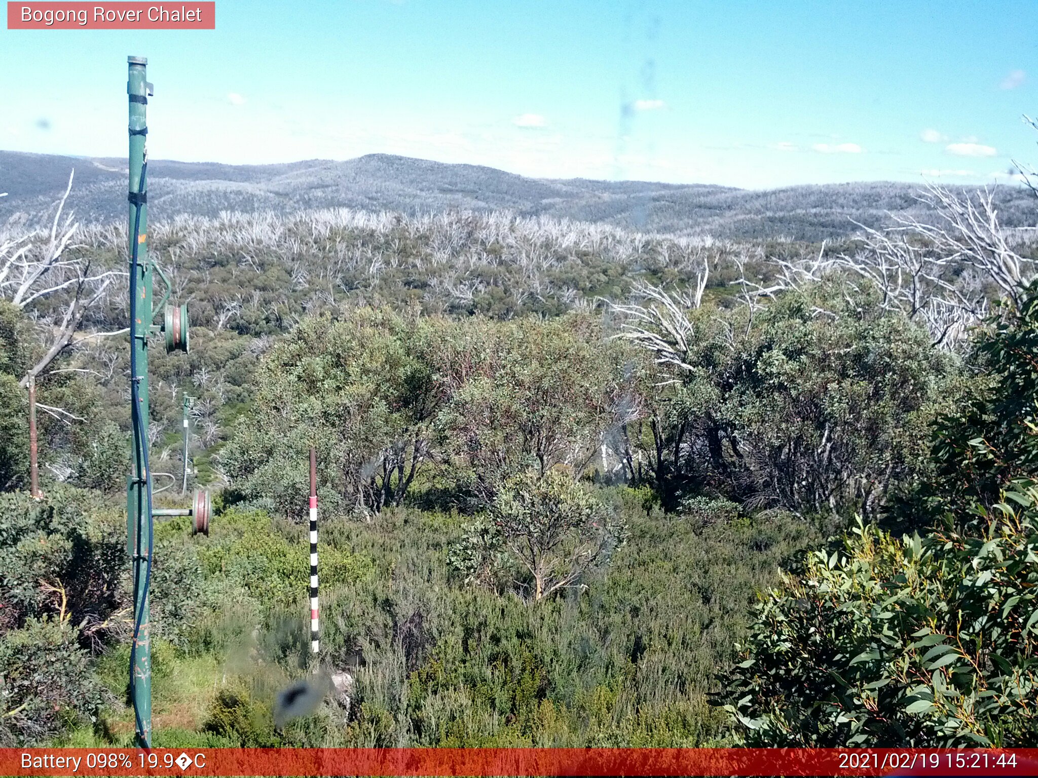 Bogong Web Cam 3:21pm Friday 19th of February 2021