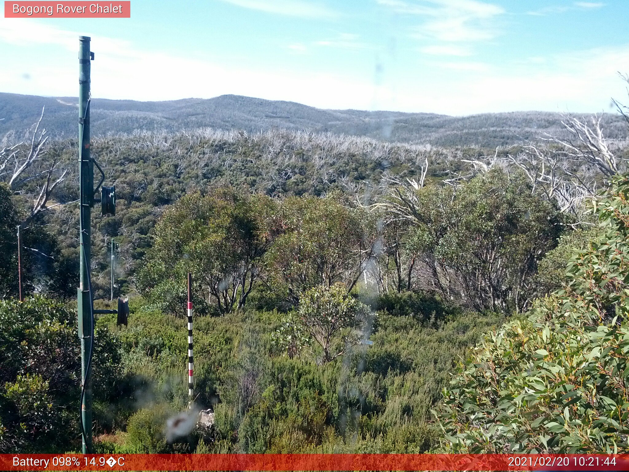 Bogong Web Cam 10:21am Saturday 20th of February 2021