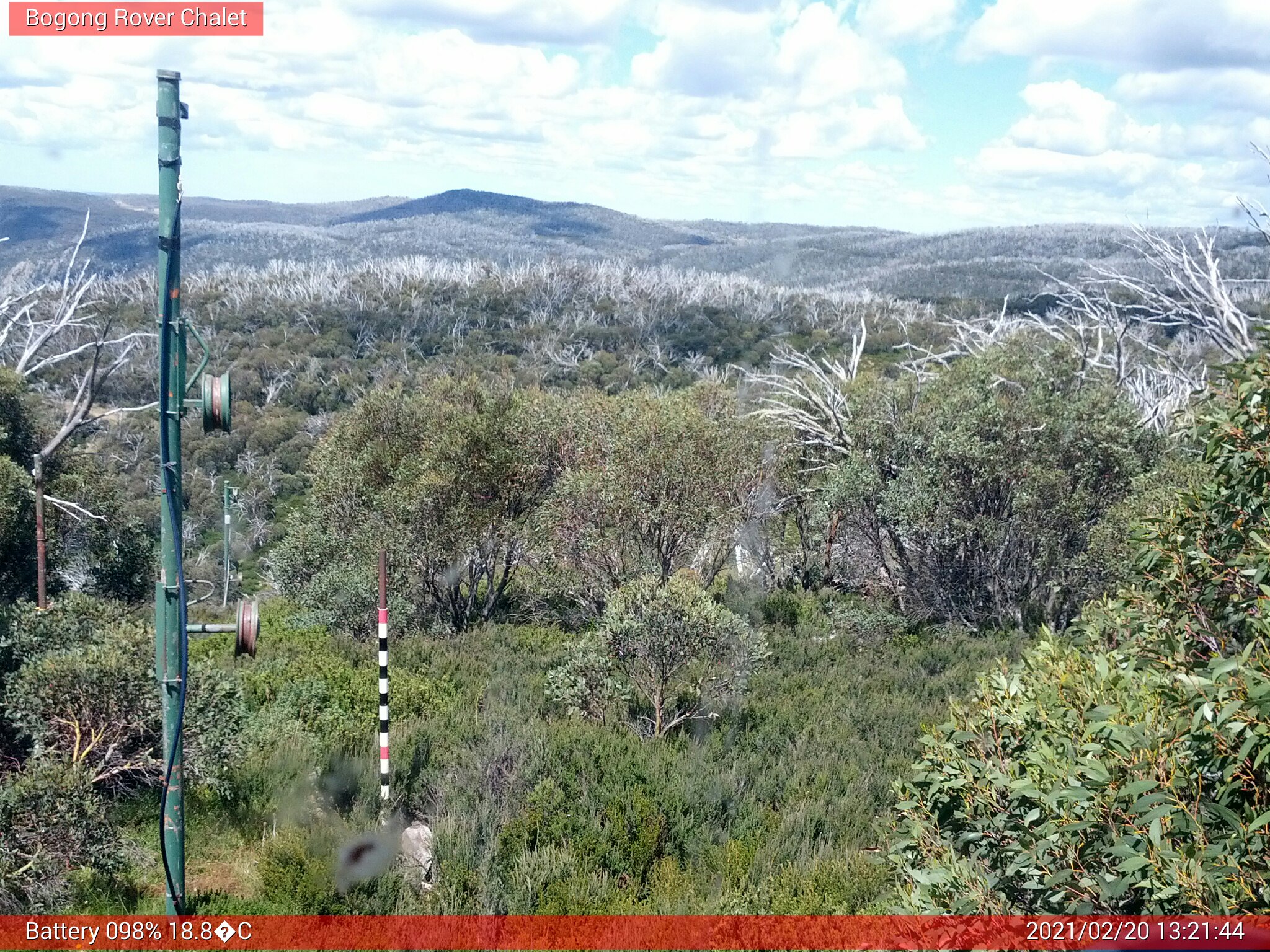 Bogong Web Cam 1:21pm Saturday 20th of February 2021