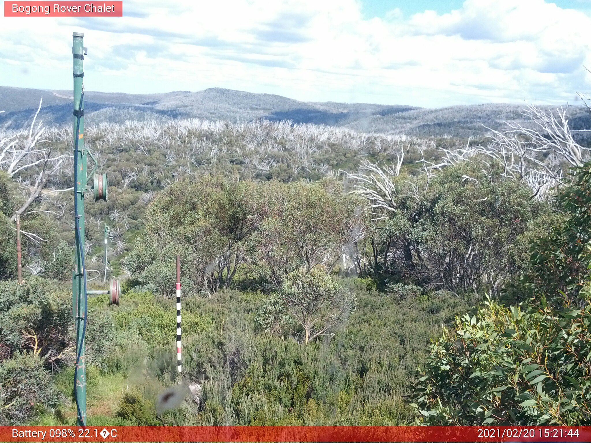 Bogong Web Cam 3:21pm Saturday 20th of February 2021