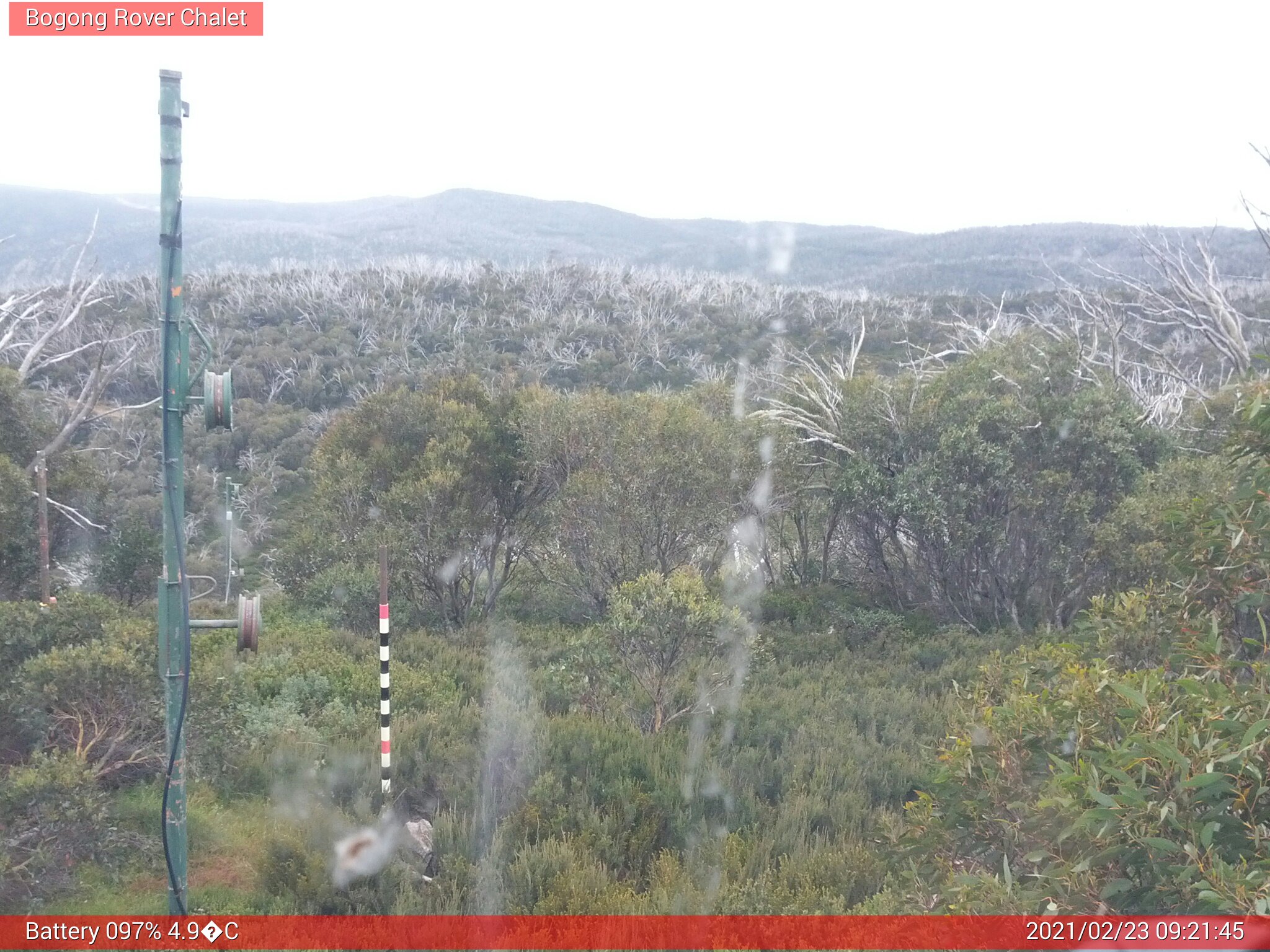 Bogong Web Cam 9:21am Tuesday 23rd of February 2021