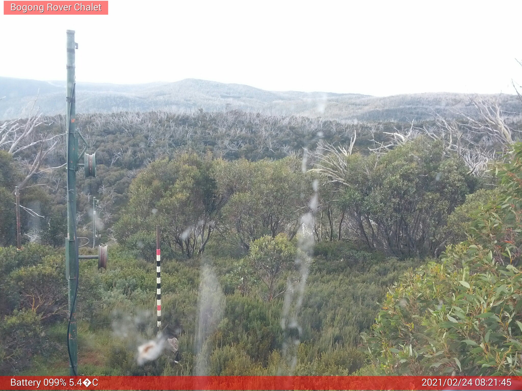 Bogong Web Cam 8:21am Wednesday 24th of February 2021