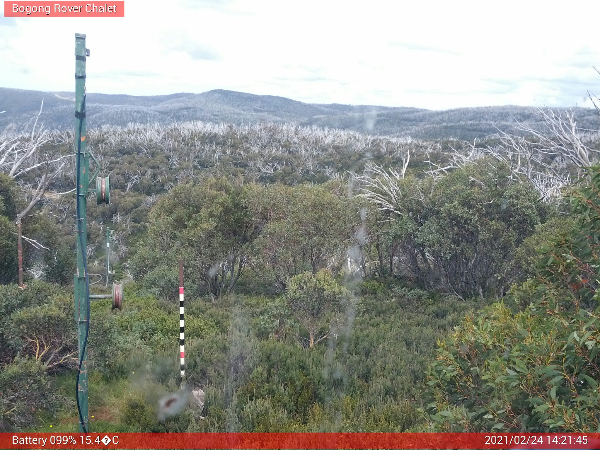 Bogong Web Cam 2:21pm Wednesday 24th of February 2021