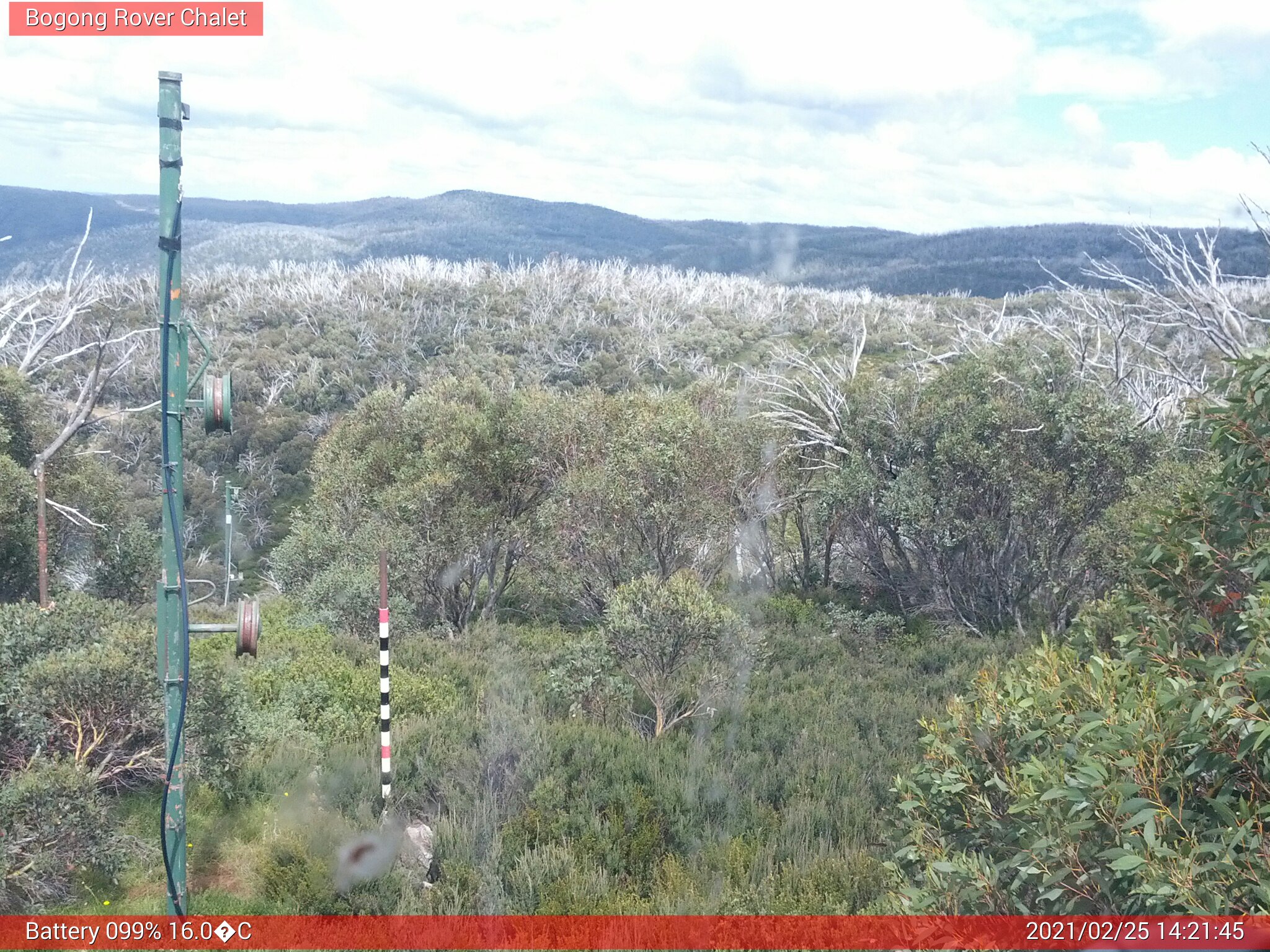 Bogong Web Cam 2:21pm Thursday 25th of February 2021