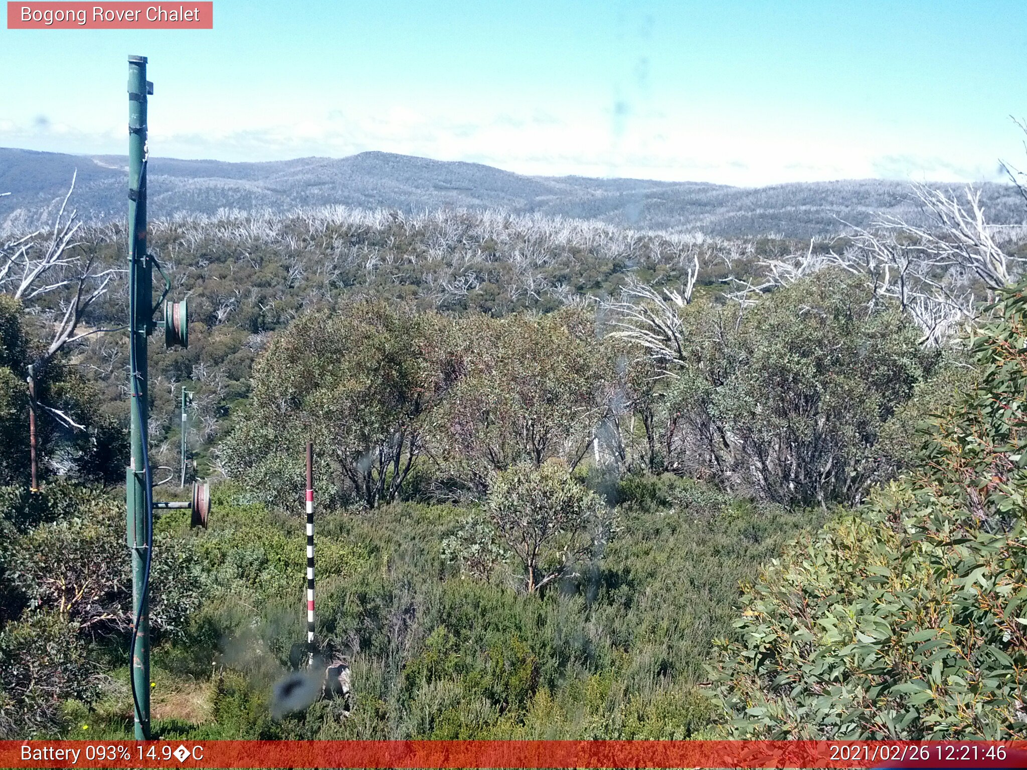 Bogong Web Cam 12:21pm Friday 26th of February 2021