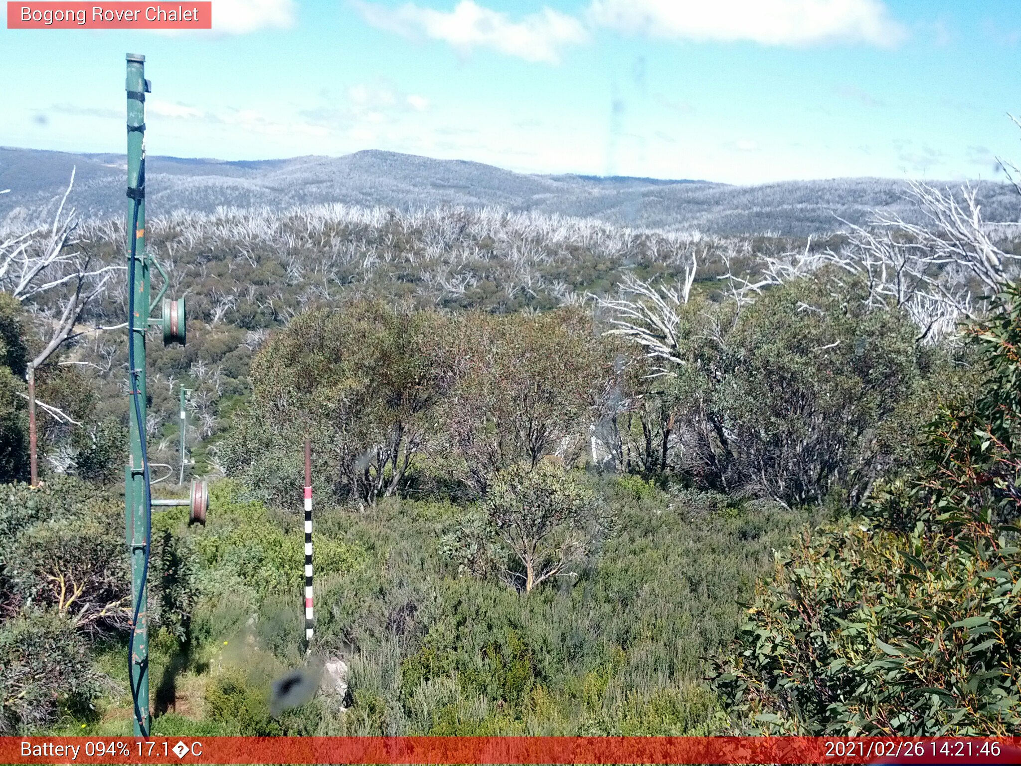 Bogong Web Cam 2:21pm Friday 26th of February 2021