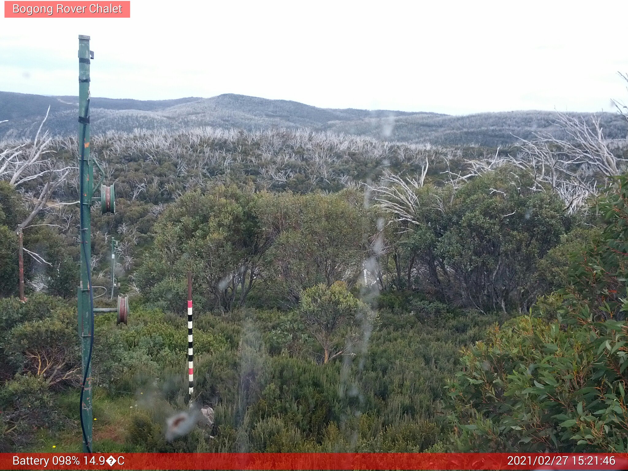 Bogong Web Cam 3:21pm Saturday 27th of February 2021