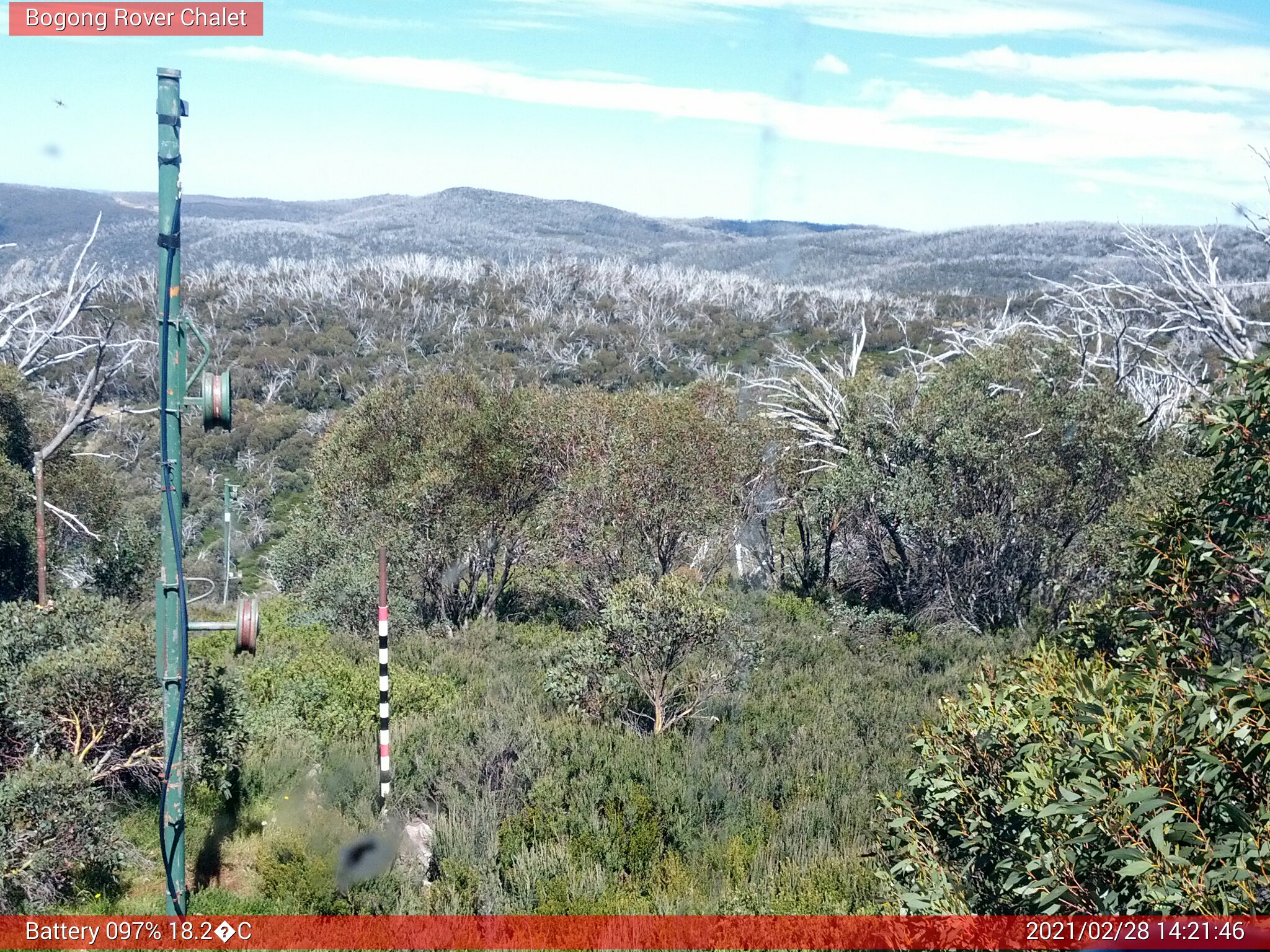 Bogong Web Cam 2:21pm Sunday 28th of February 2021