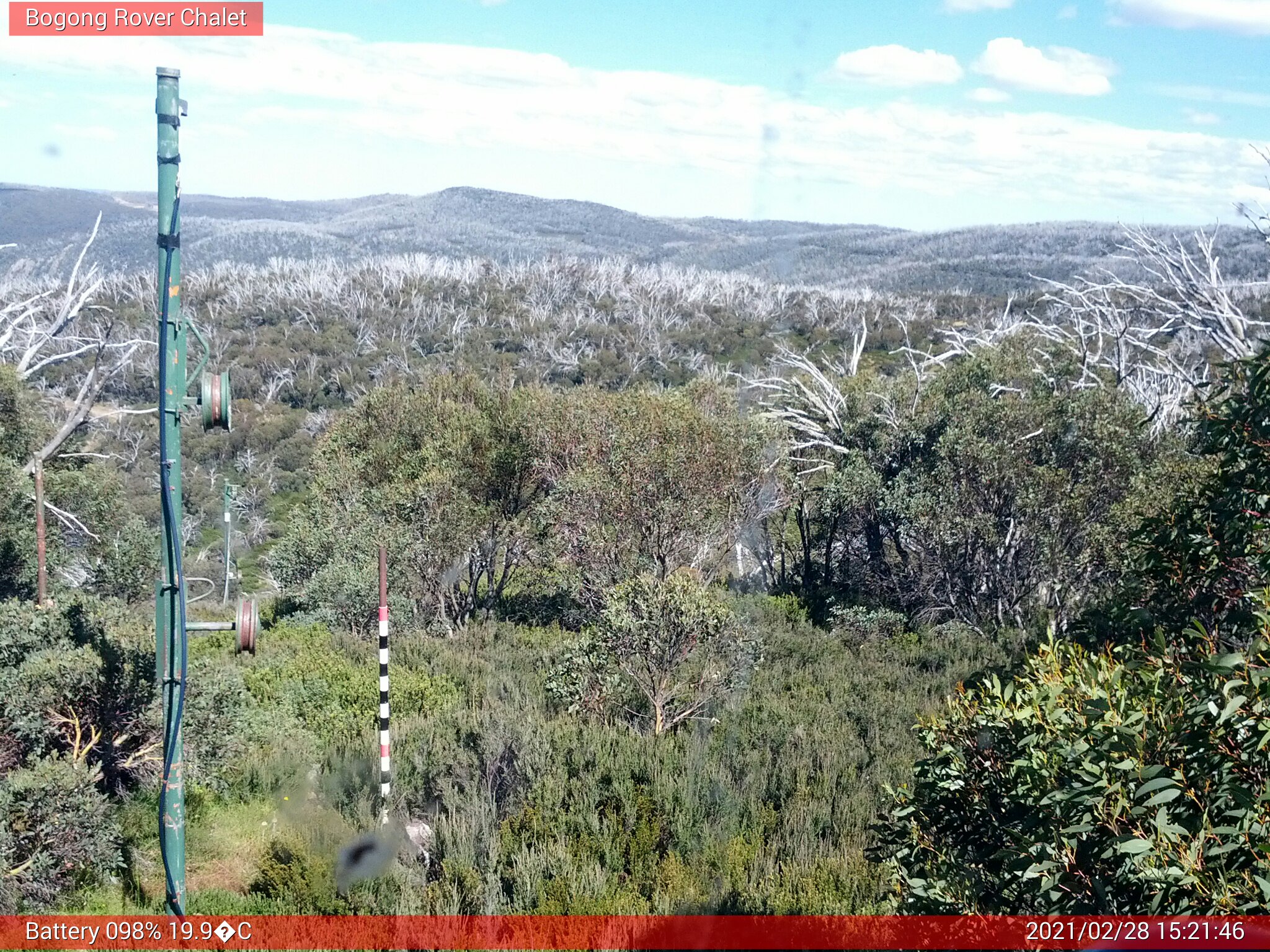 Bogong Web Cam 3:21pm Sunday 28th of February 2021