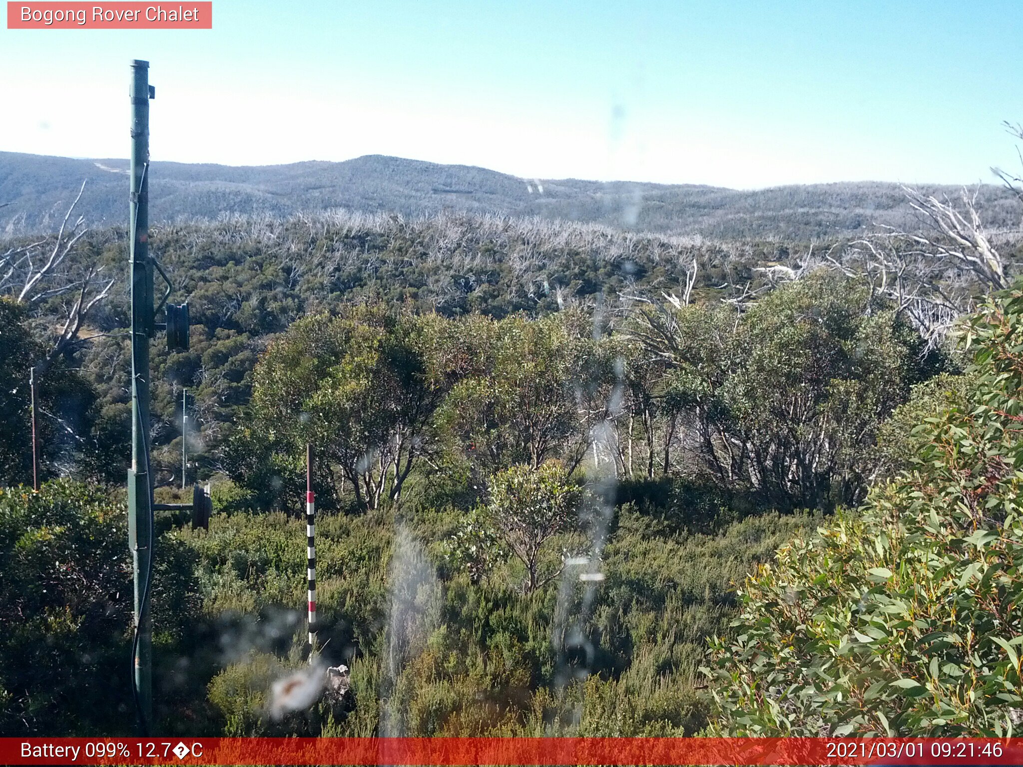 Bogong Web Cam 9:21am Monday 1st of March 2021