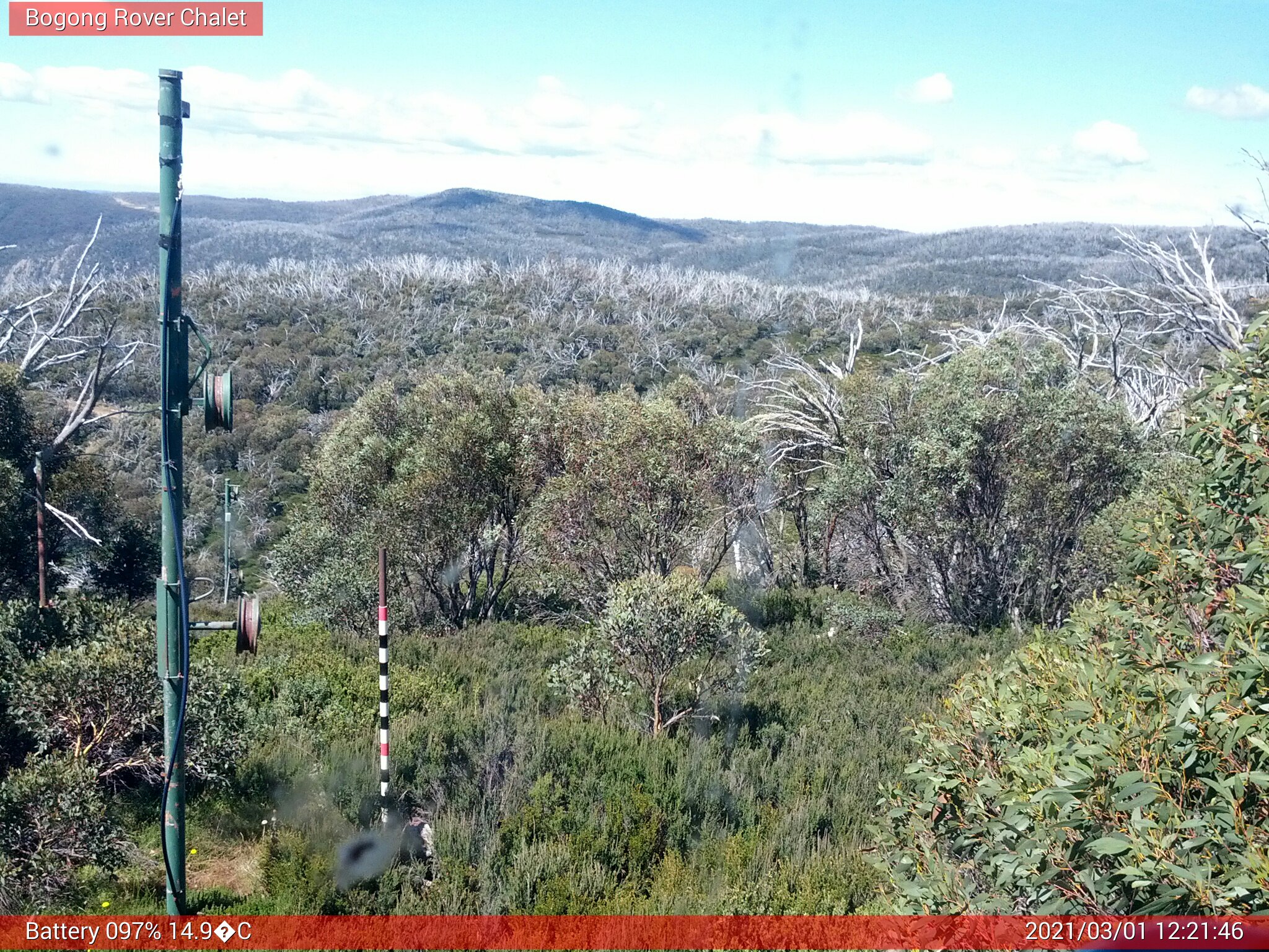 Bogong Web Cam 12:21pm Monday 1st of March 2021