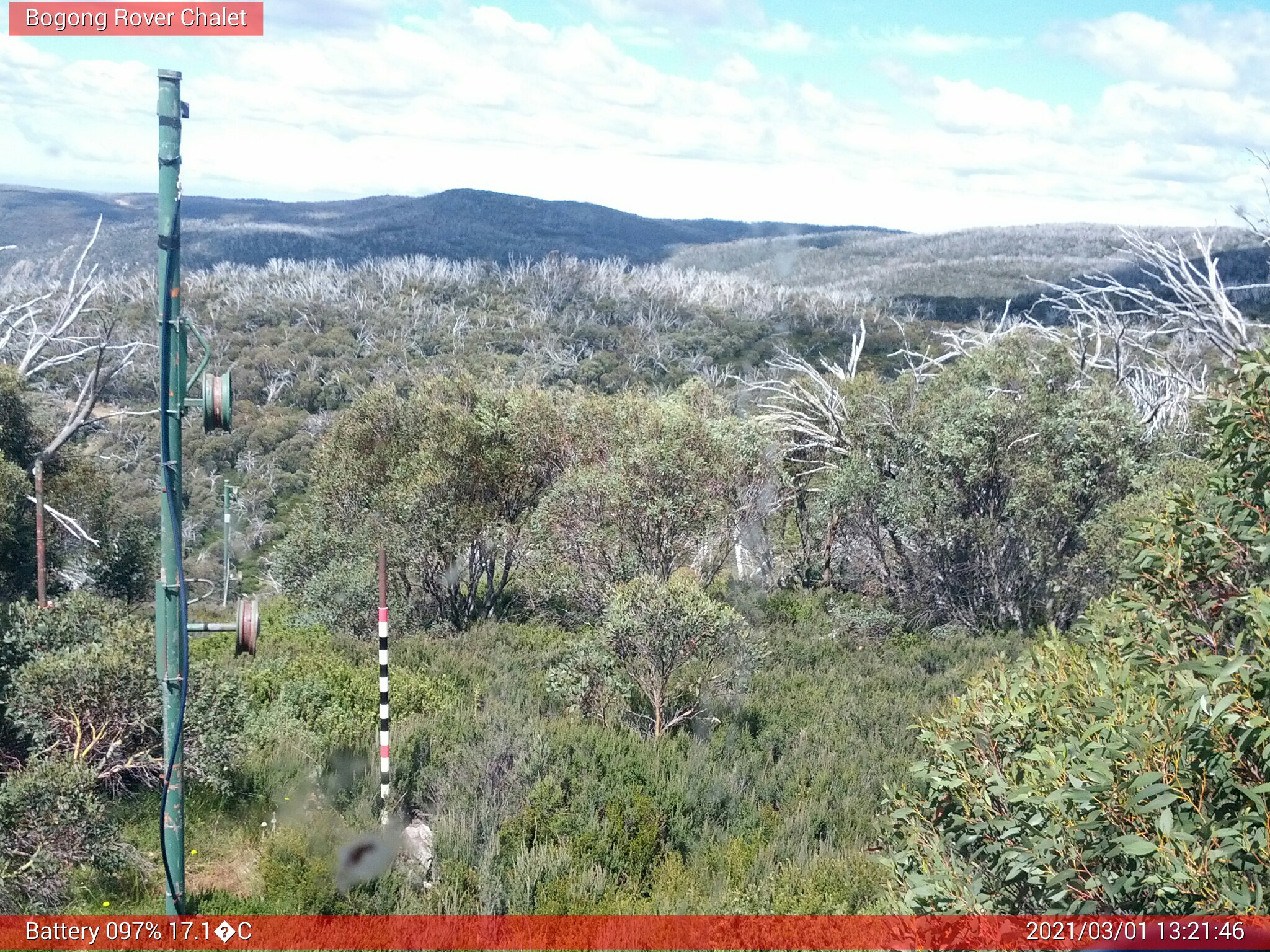 Bogong Web Cam 1:21pm Monday 1st of March 2021