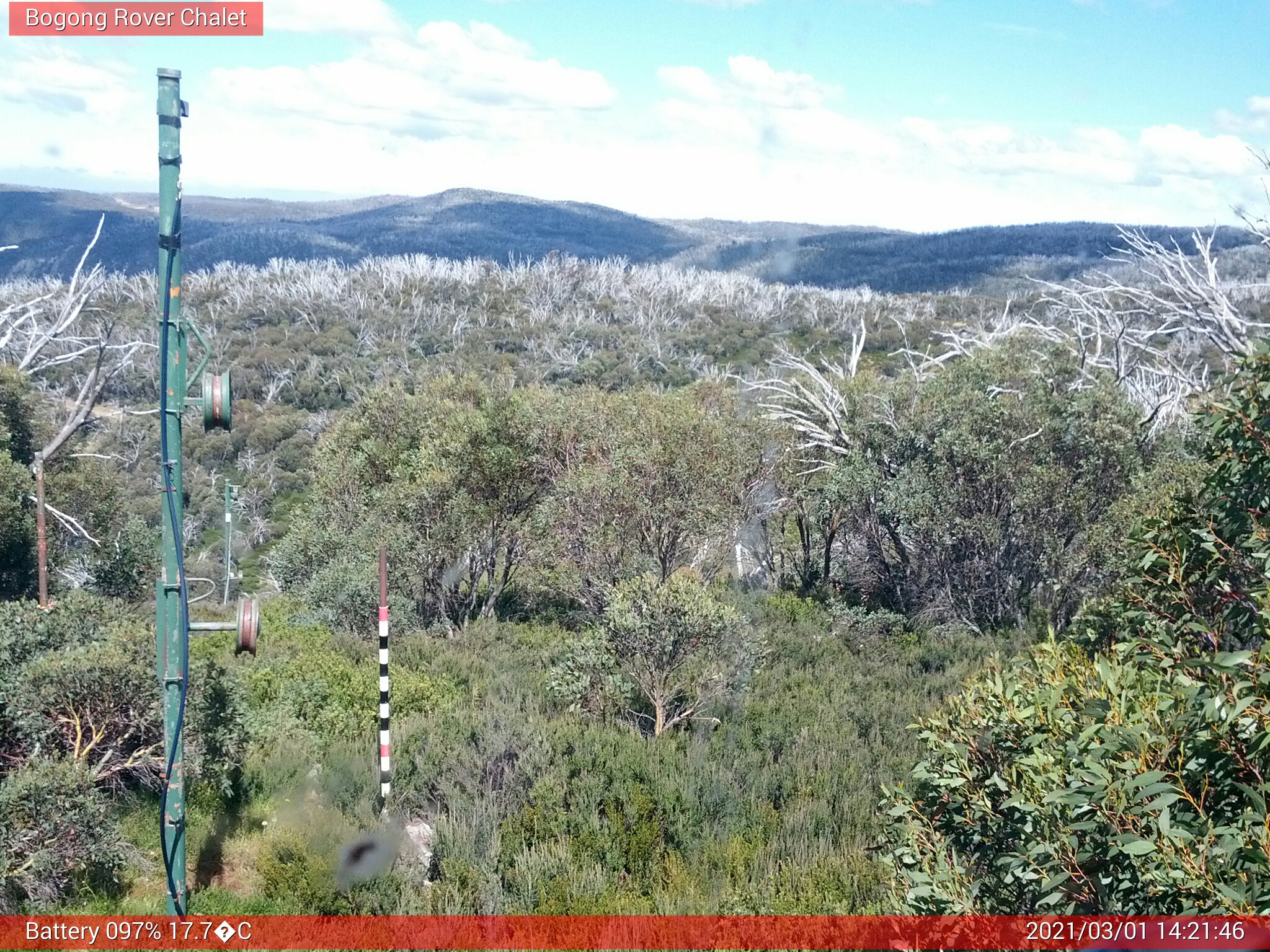 Bogong Web Cam 2:21pm Monday 1st of March 2021